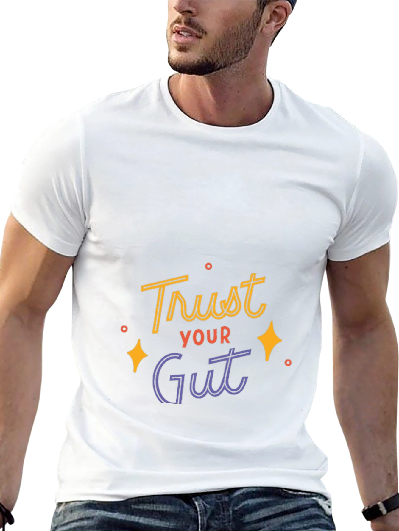 Trust Your Gut Graphic Tee - Black Casual T-Shirt