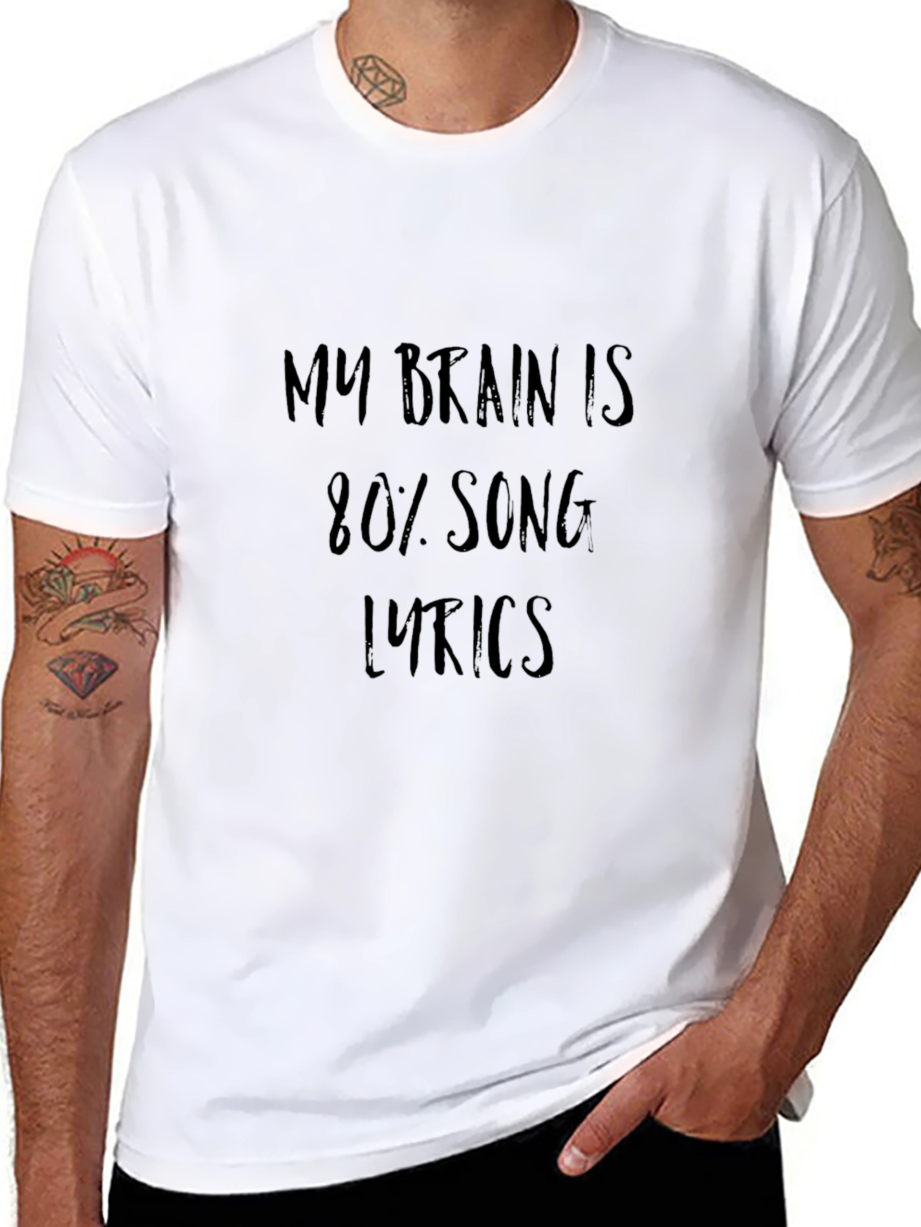 My Brain is 80% Song Lyrics - Black T-Shirt