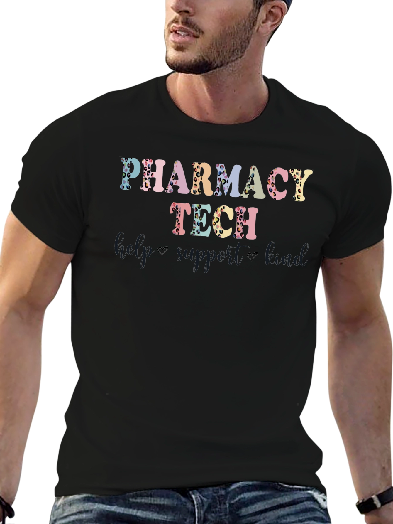 Pharmacy Tech T-Shirt - Leopard Print Design