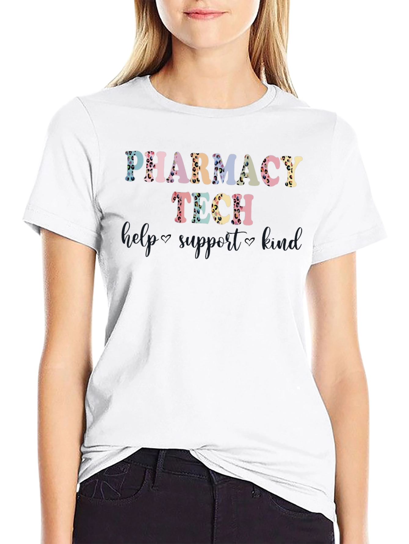 Pharmacy Tech T-Shirt - Leopard Print Design