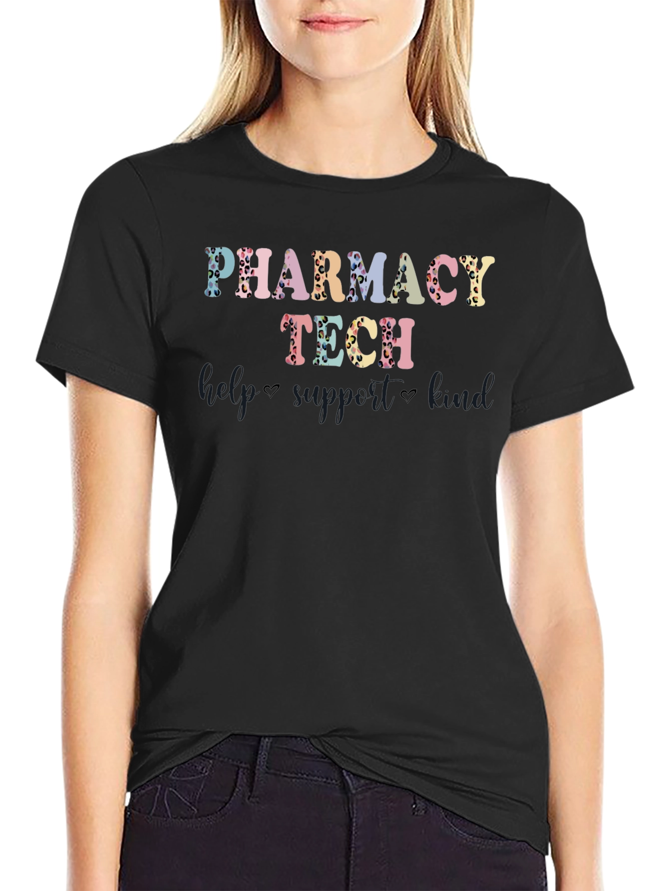 Pharmacy Tech T-Shirt - Leopard Print Design