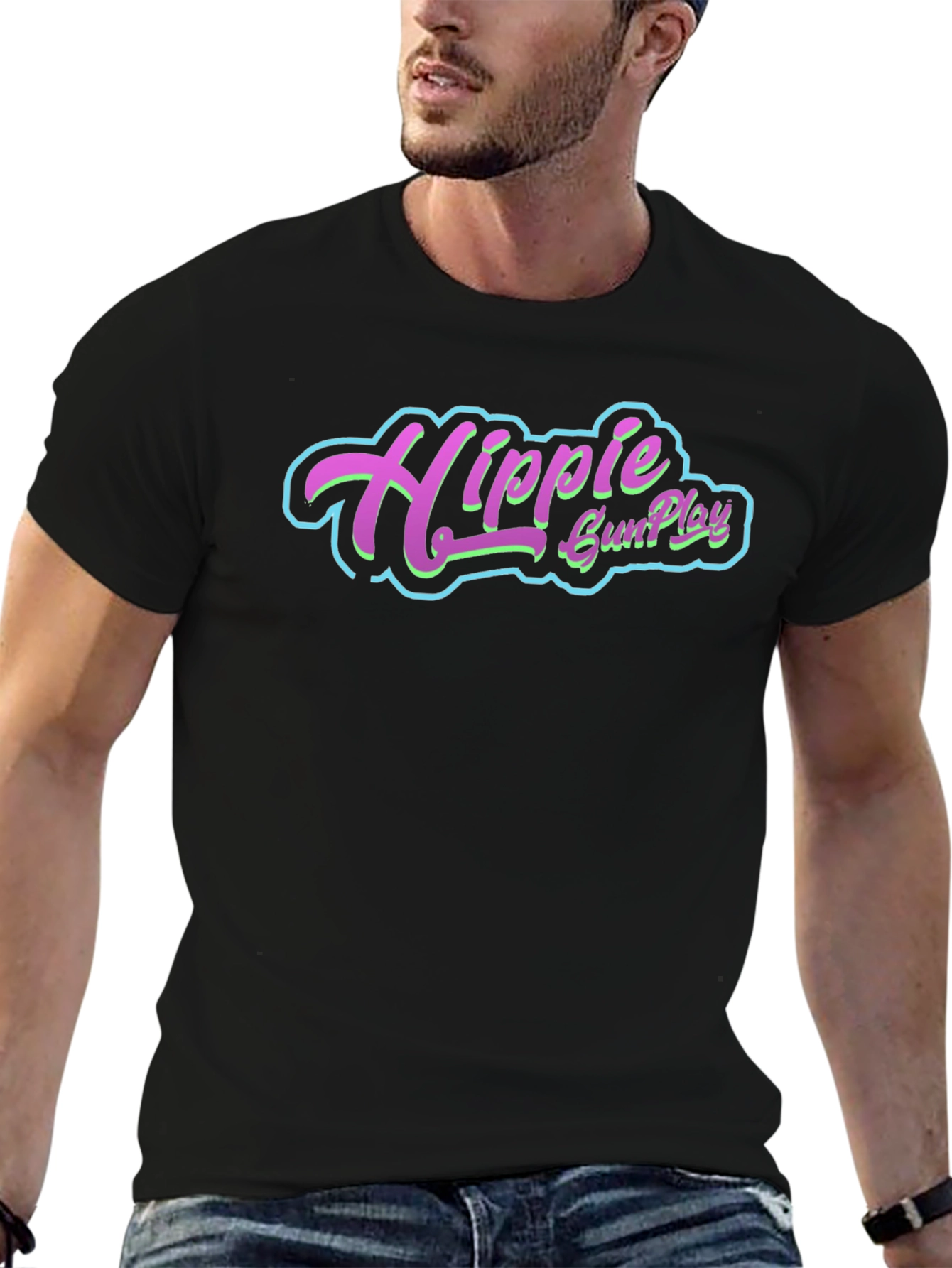 Hippie GunPlay Graphic Tee - Black