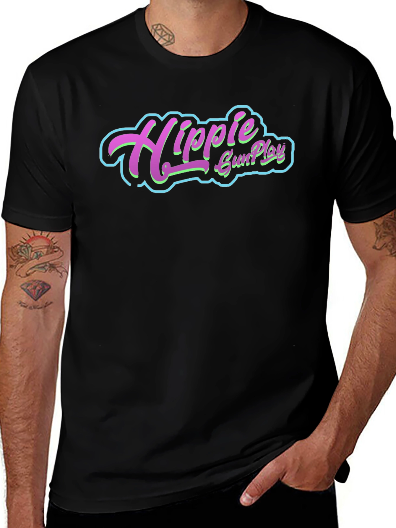 Hippie GunPlay Graphic Tee - Black