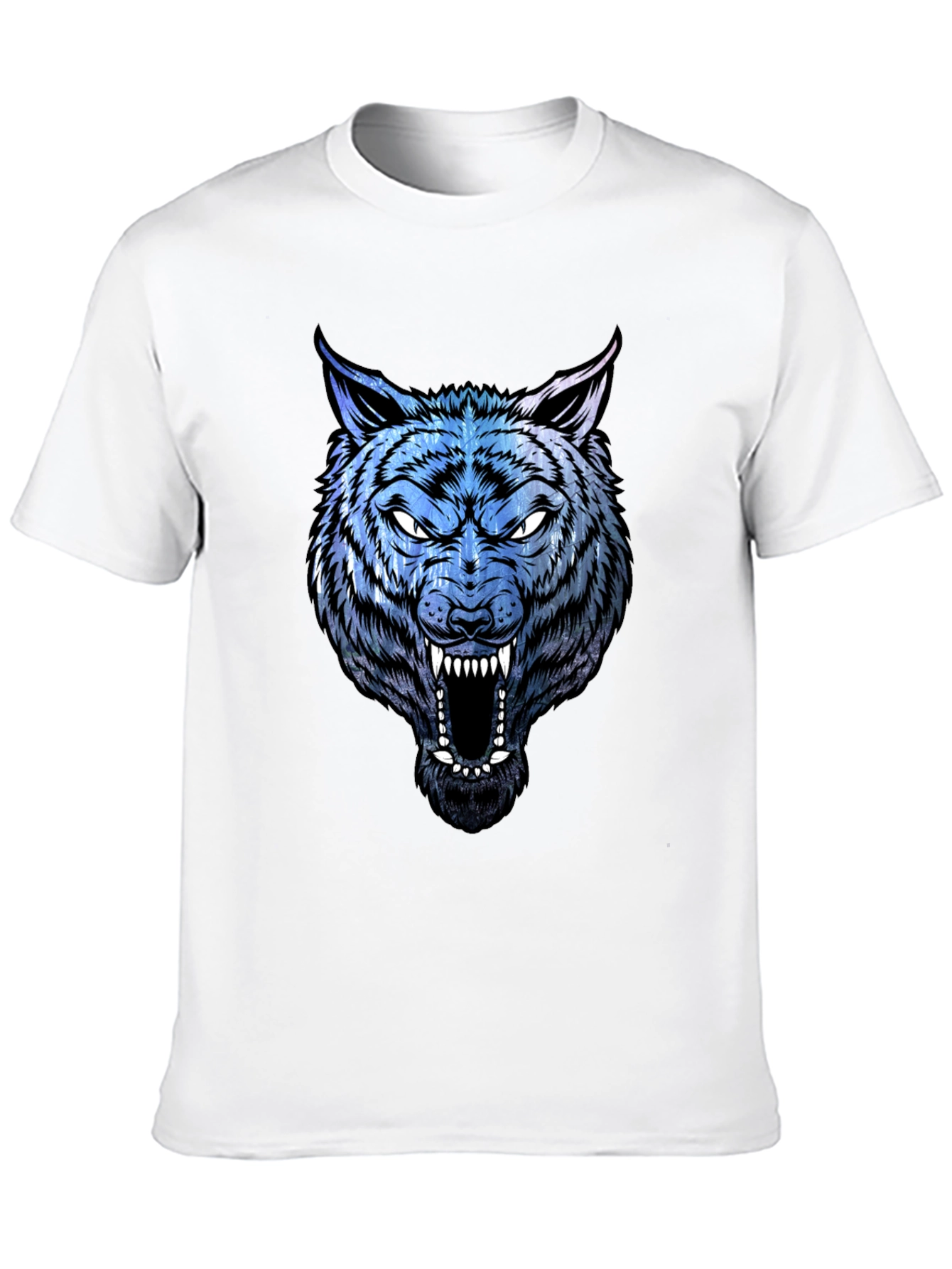 Mens Wolf Graphic Print Black T-Shirt