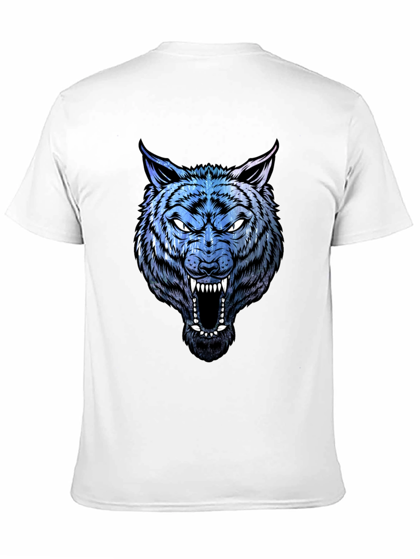 Mens Wolf Graphic Print Black T-Shirt