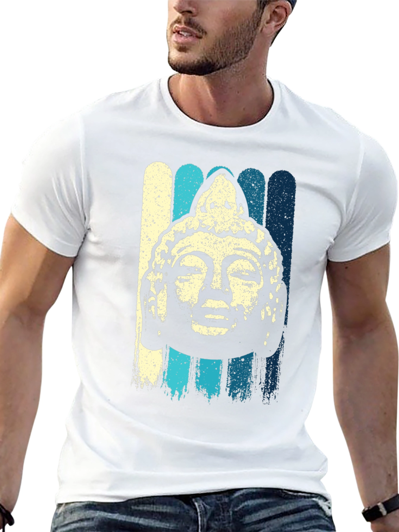Buddha Head Graphic T-Shirt - Relaxed Fit