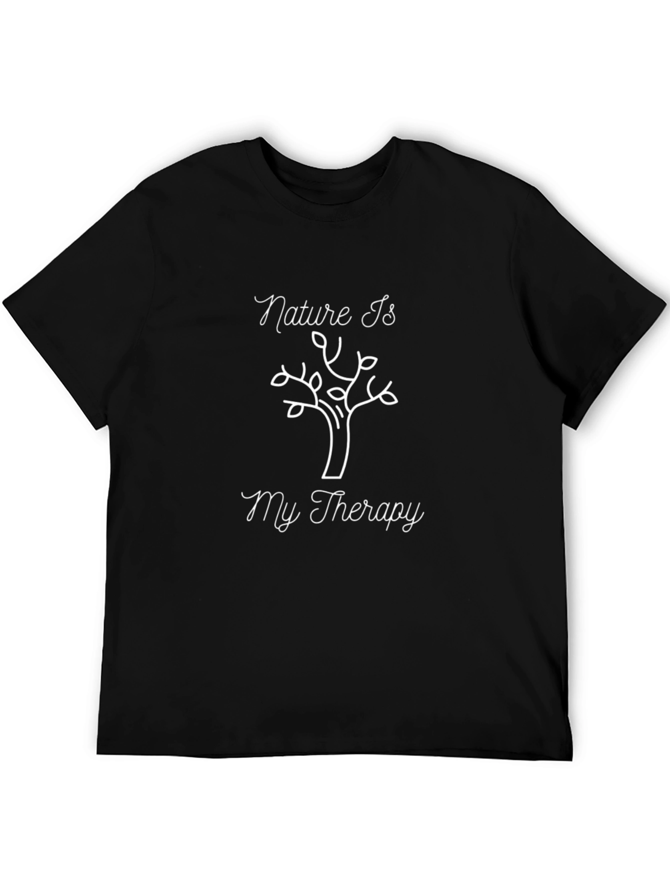 Nature Therapy T-Shirt: Mens Black Tee With Tree Graphic