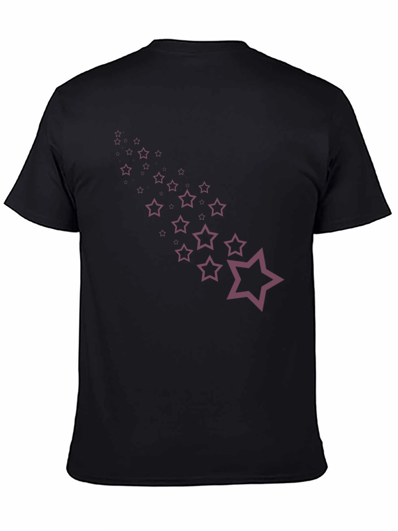 Stylish Black Tee with Star Trail Design