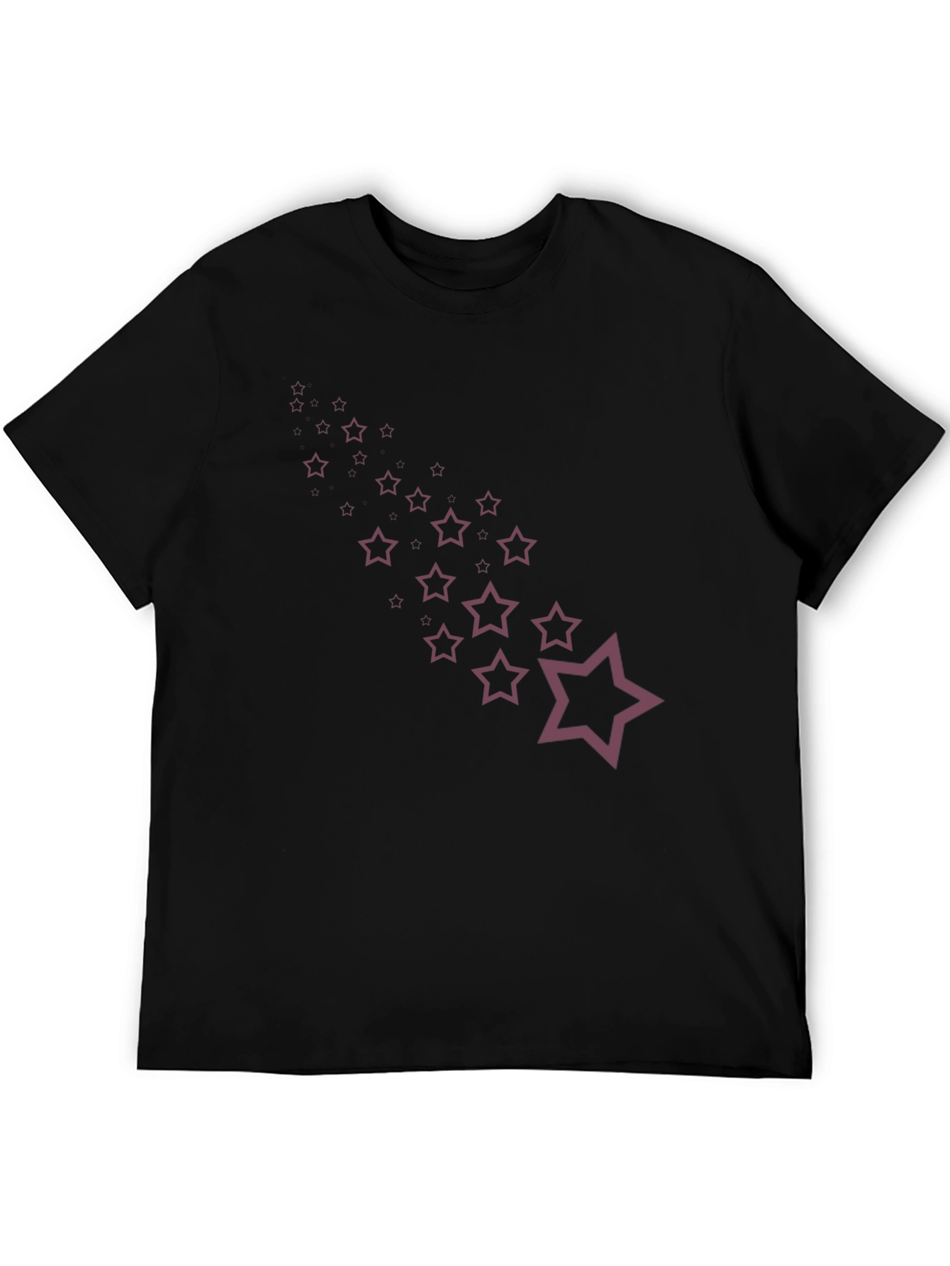 Stylish Black Tee with Star Trail Design