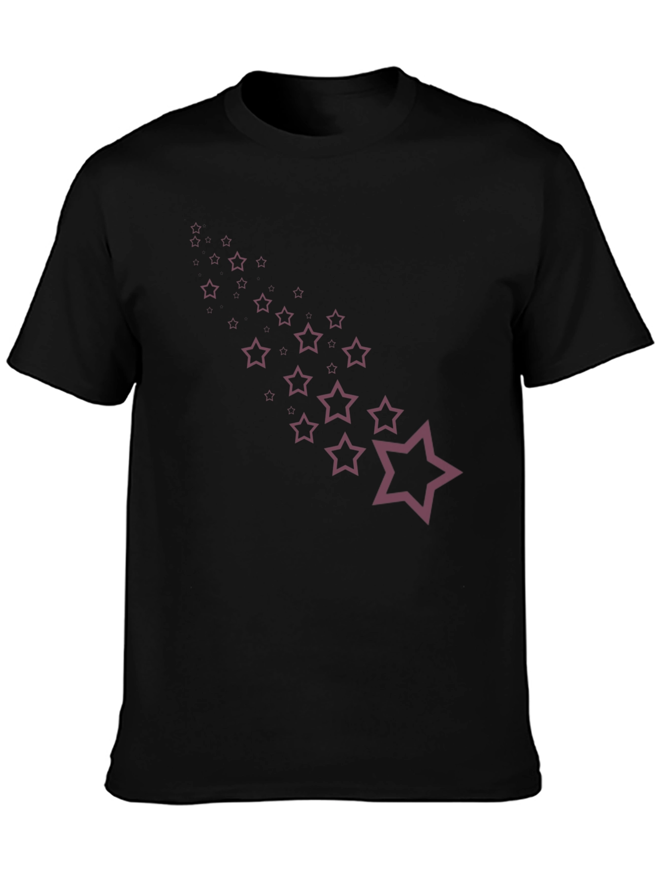 Stylish Black Tee with Star Trail Design