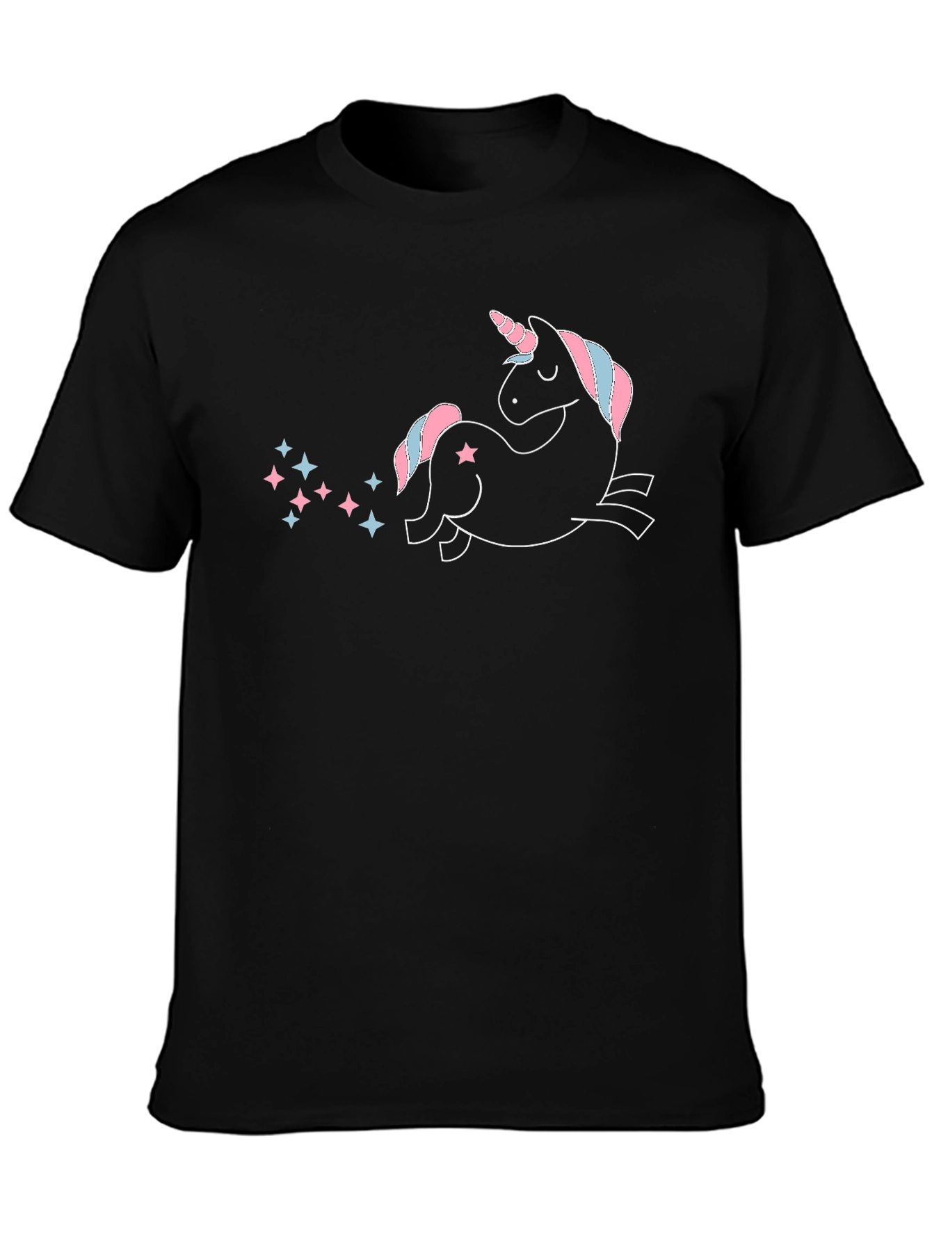 Unicorn Star Trail Black T-Shirt