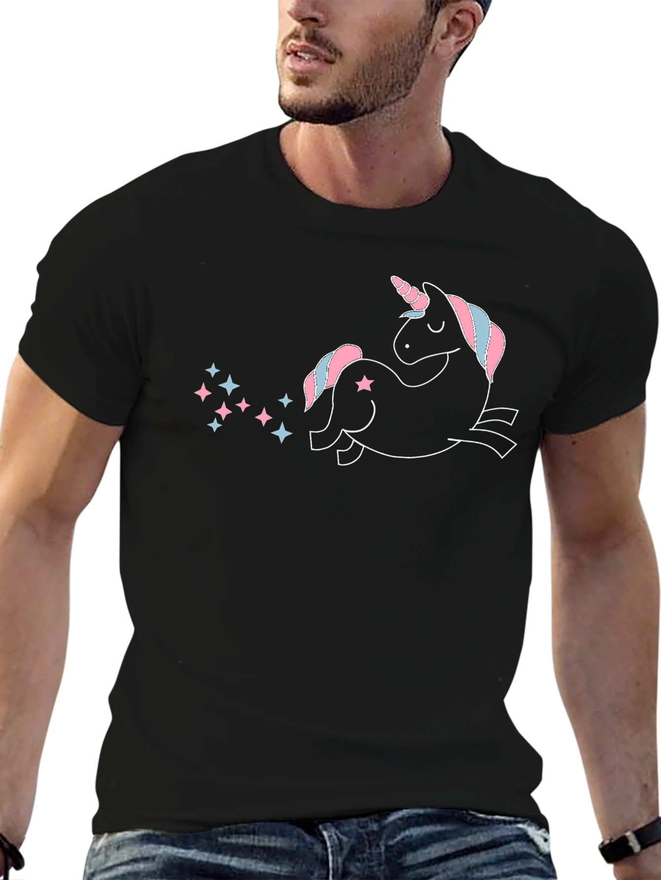 Unicorn Star Trail Black T-Shirt