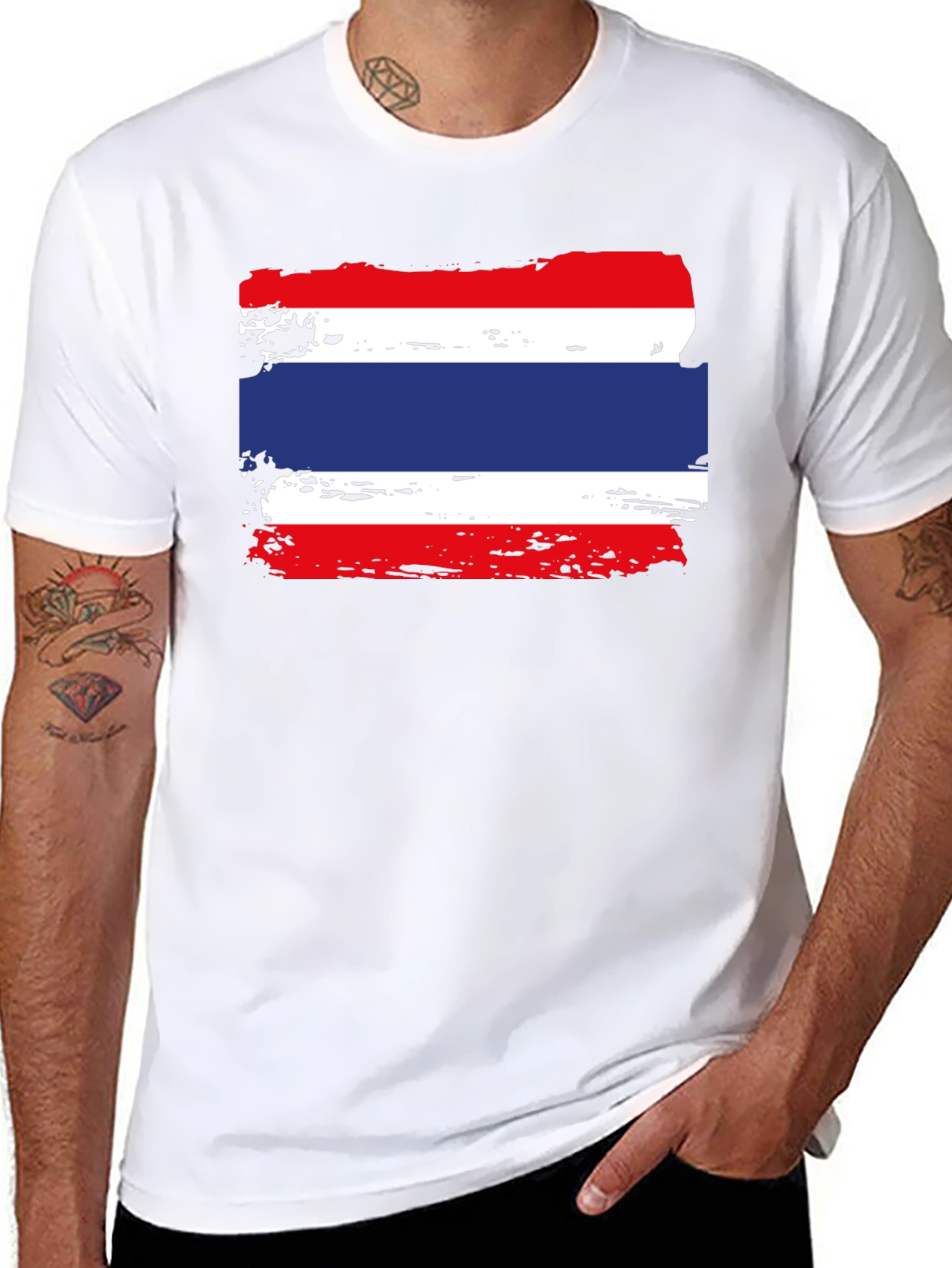Thailand Flag T-Shirt - Distressed Grunge Graphic Tee