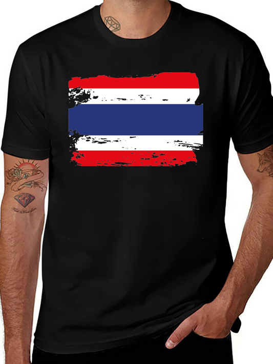 Thailand Flag T-Shirt - Distressed Grunge Graphic Tee