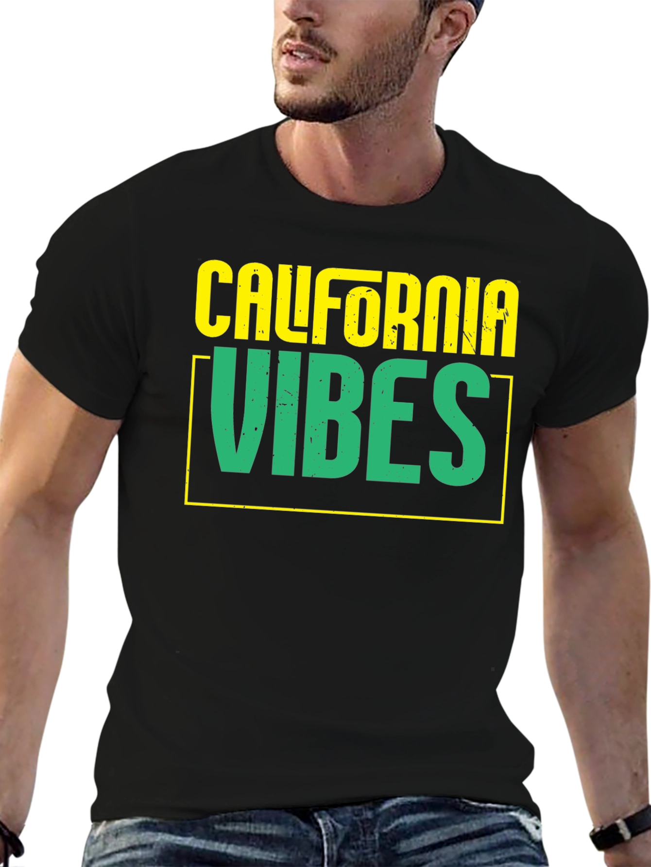 California Vibes Graphic Tee - Black Casual T-Shirt