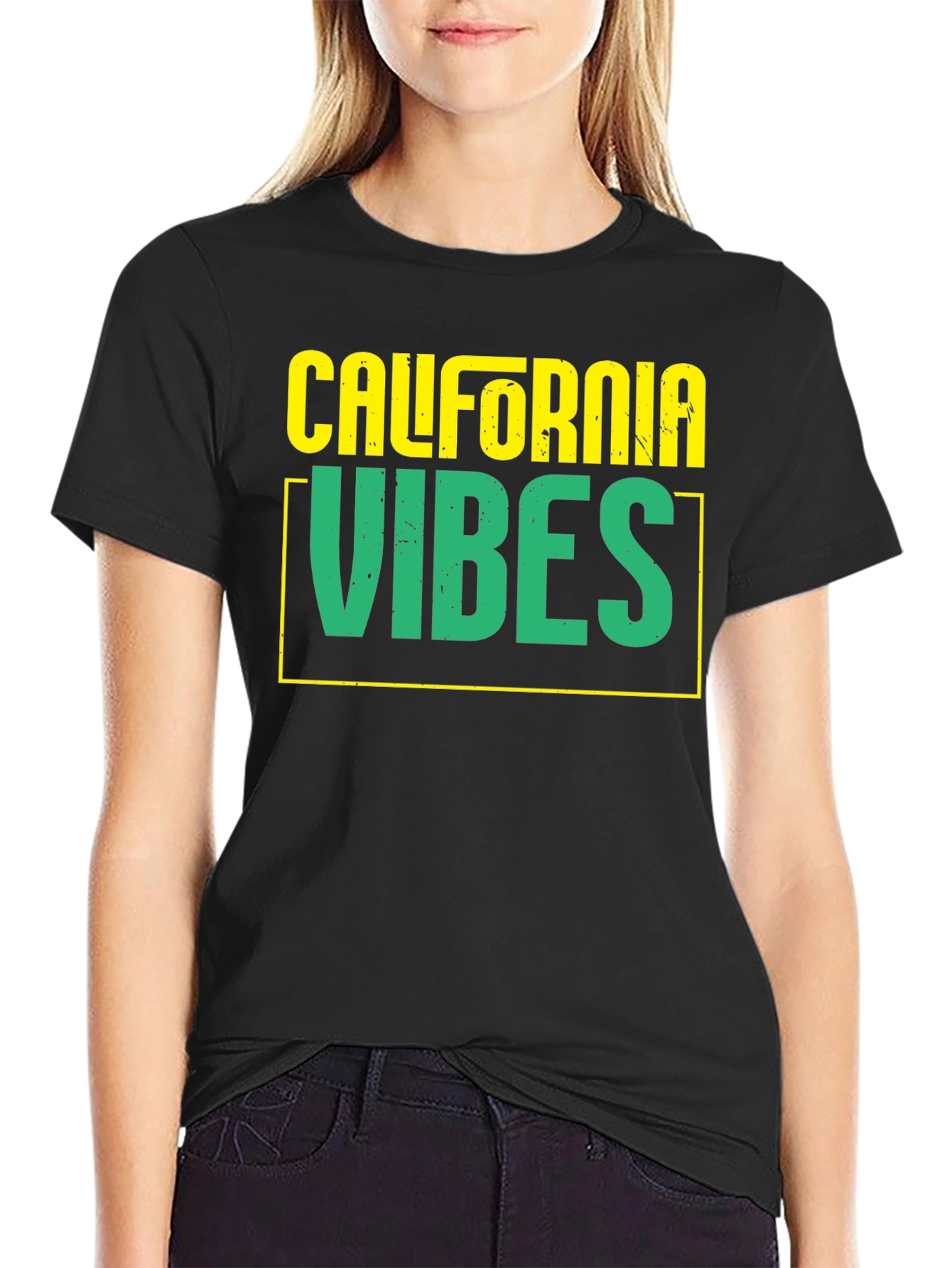 California Vibes Graphic Tee - Black Casual T-Shirt