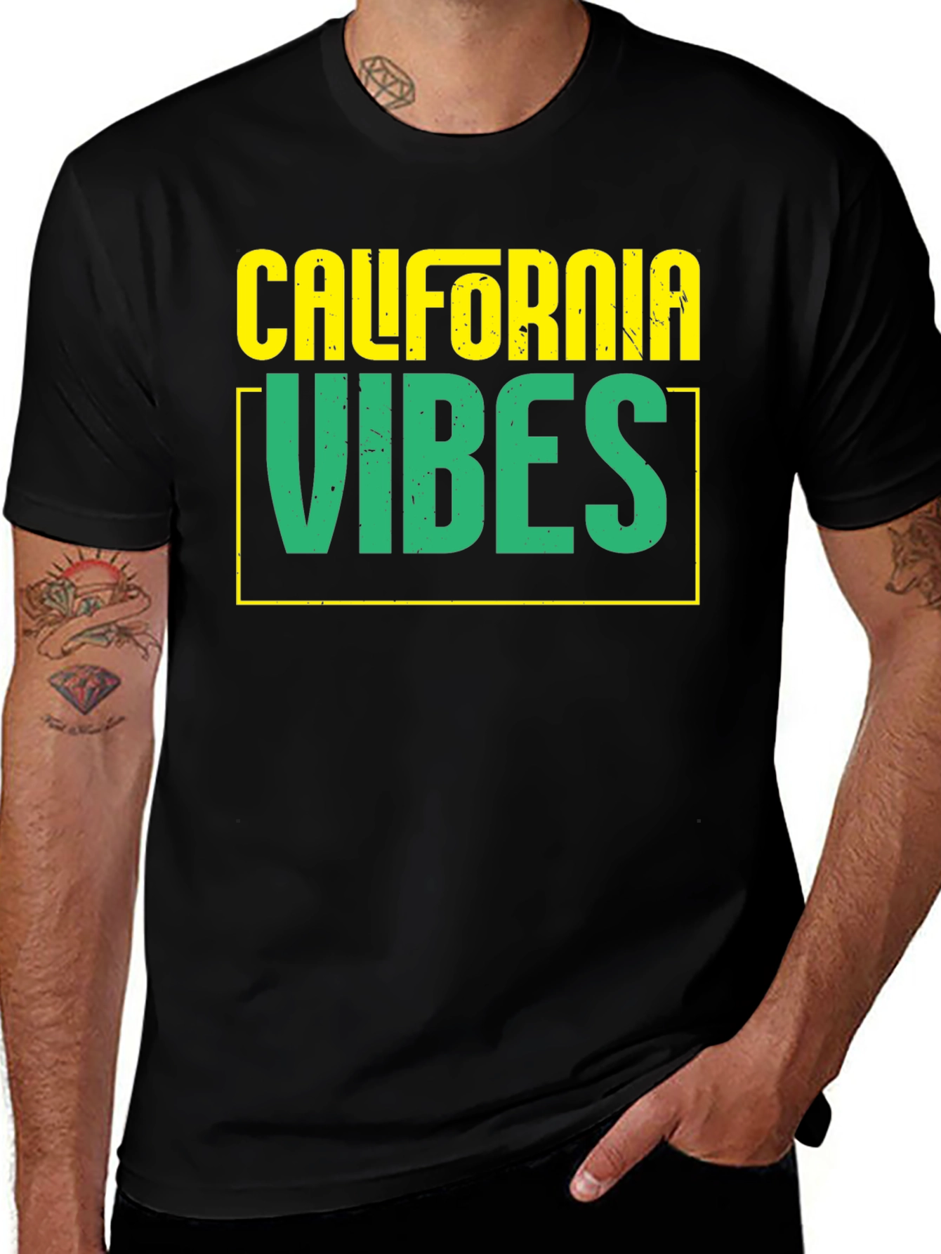 California Vibes Graphic Tee - Black Casual T-Shirt