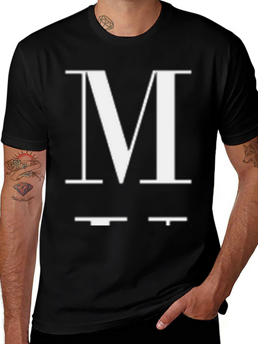 Letter M Graphic Black T-Shirt