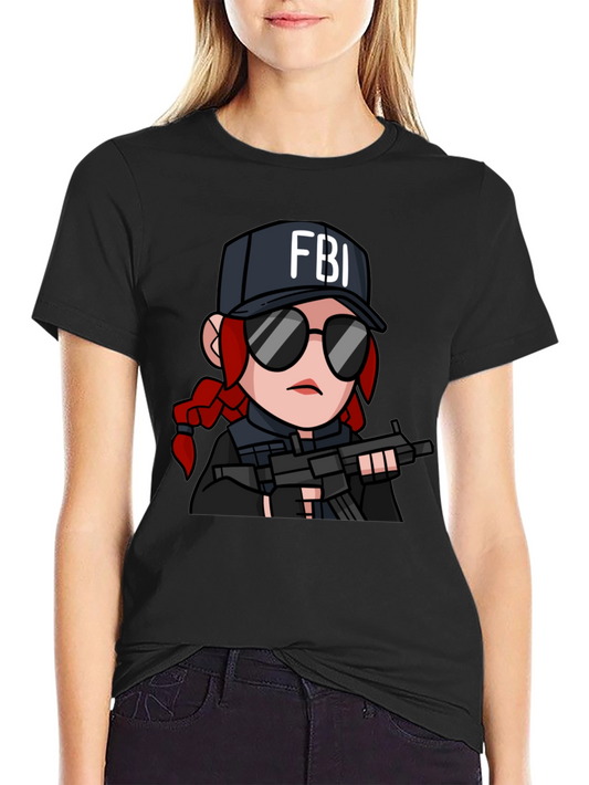 FBI Cartoon Graphic T-Shirt
