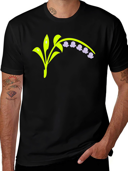 Lily of the Valley Graphic Tee - Soft Black Cotton