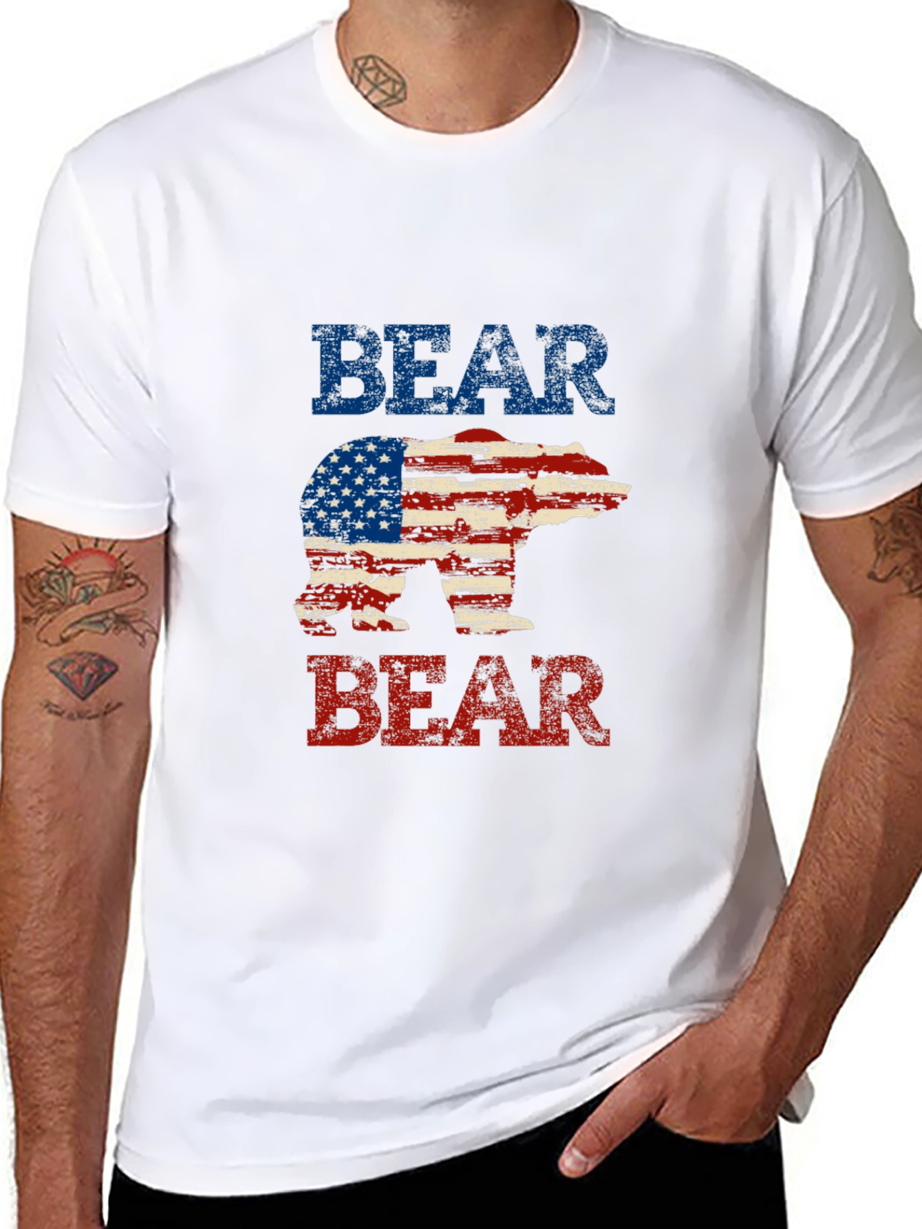American Flag Bear Patriotic T-Shirt