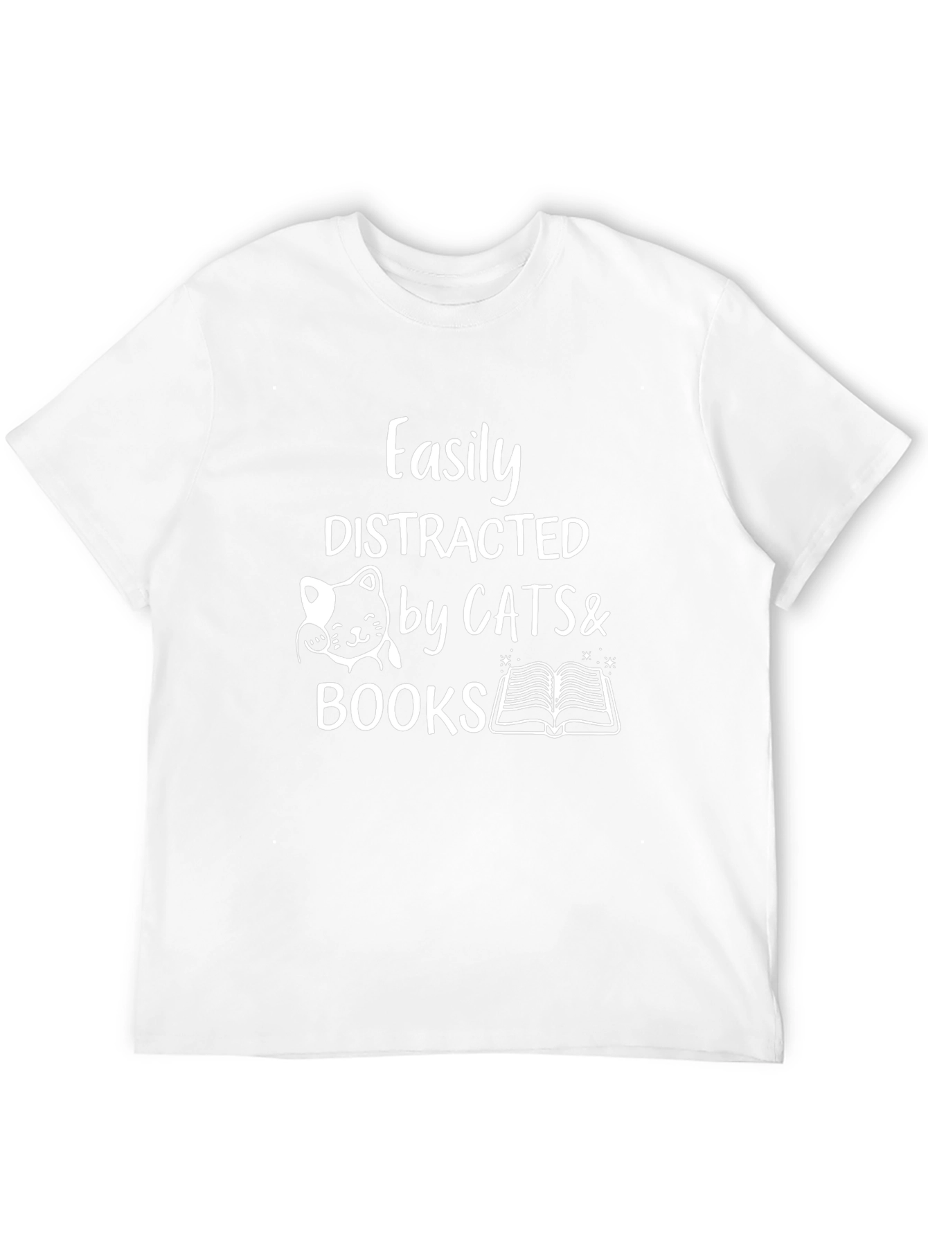 Easily Distracted by Cats and Books T-Shirt