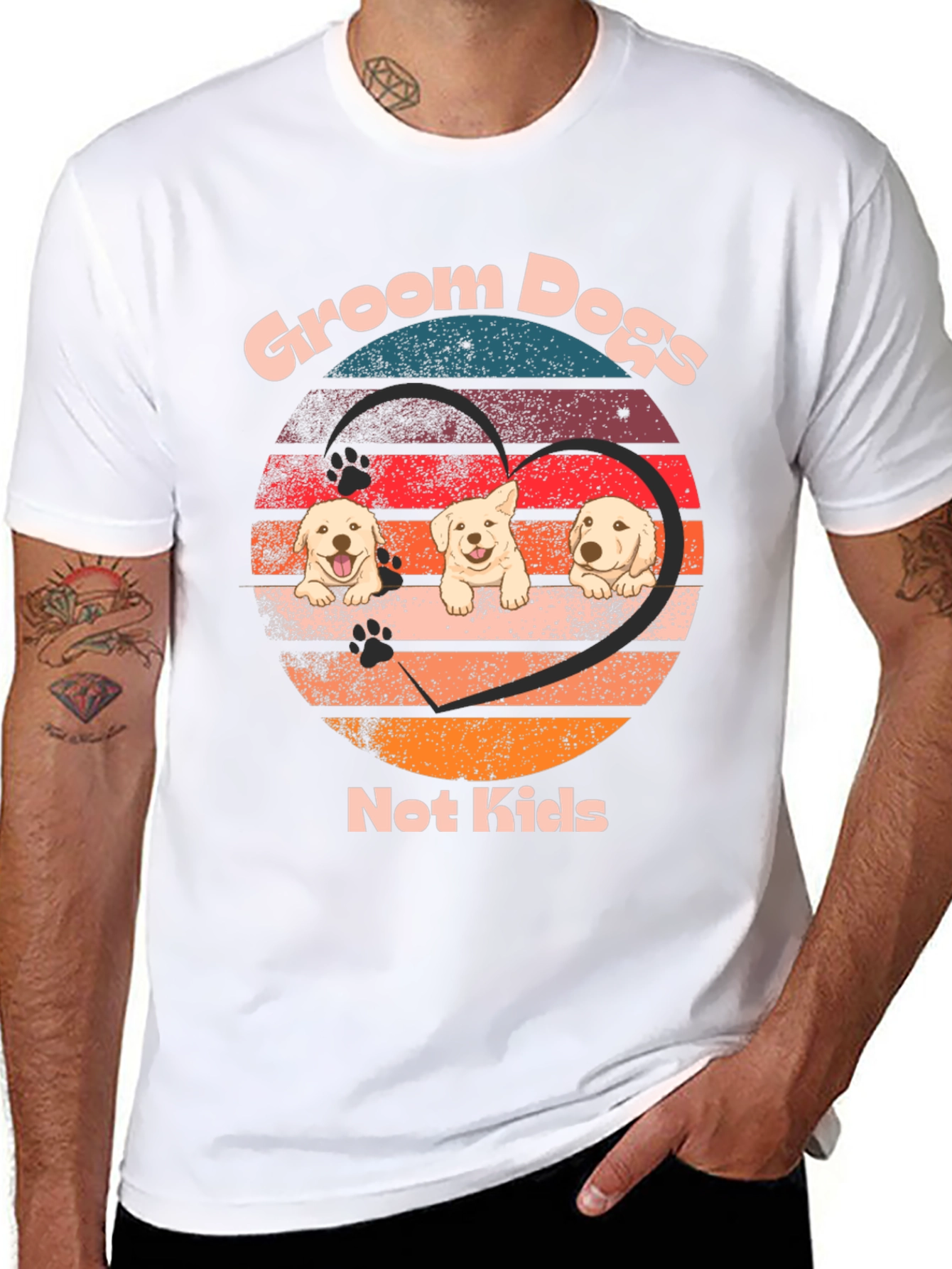 Groom Dogs Not Kids T-Shirt – Funny Golden Retriever Tee
