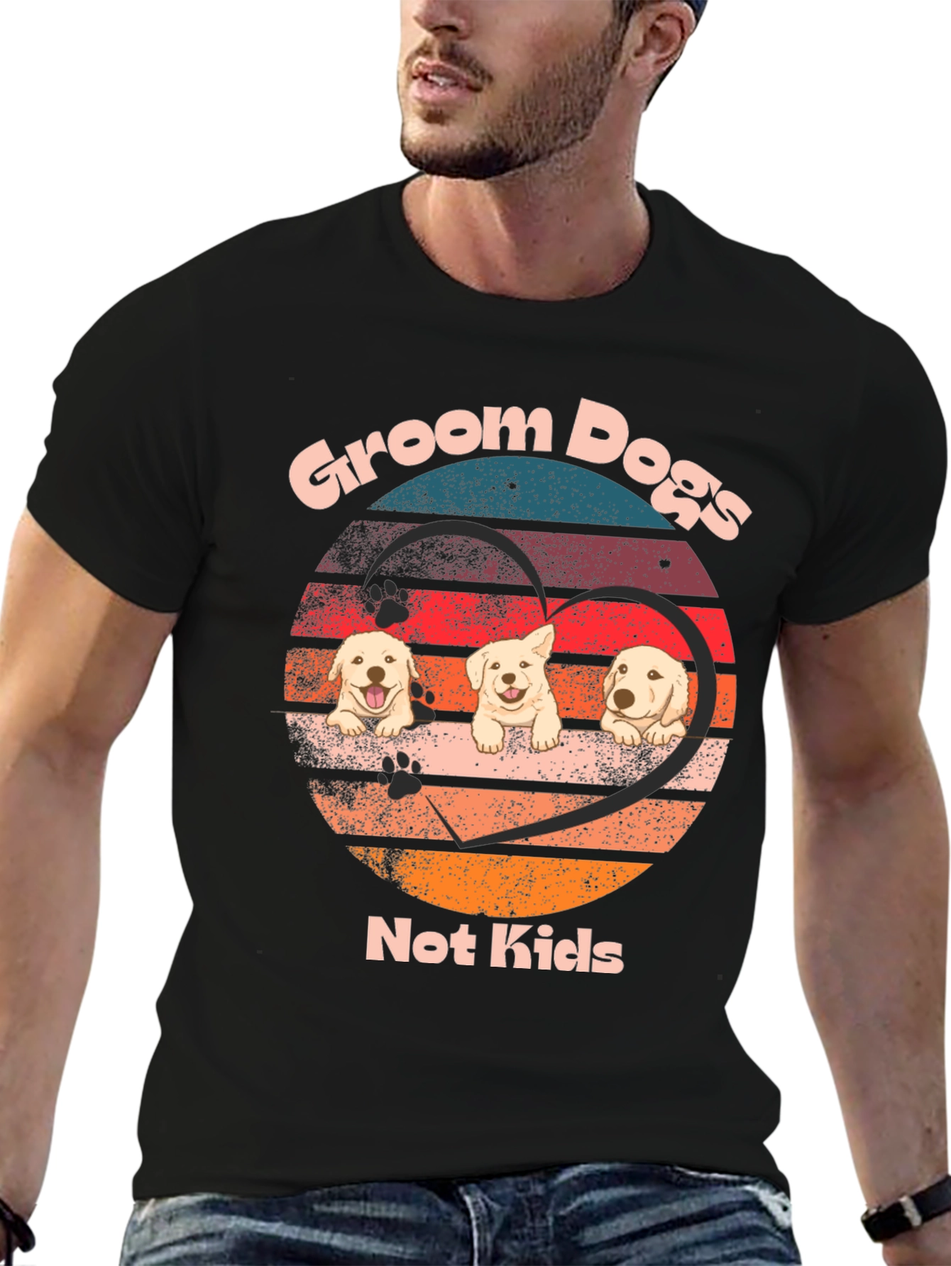 Groom Dogs Not Kids T-Shirt – Funny Golden Retriever Tee