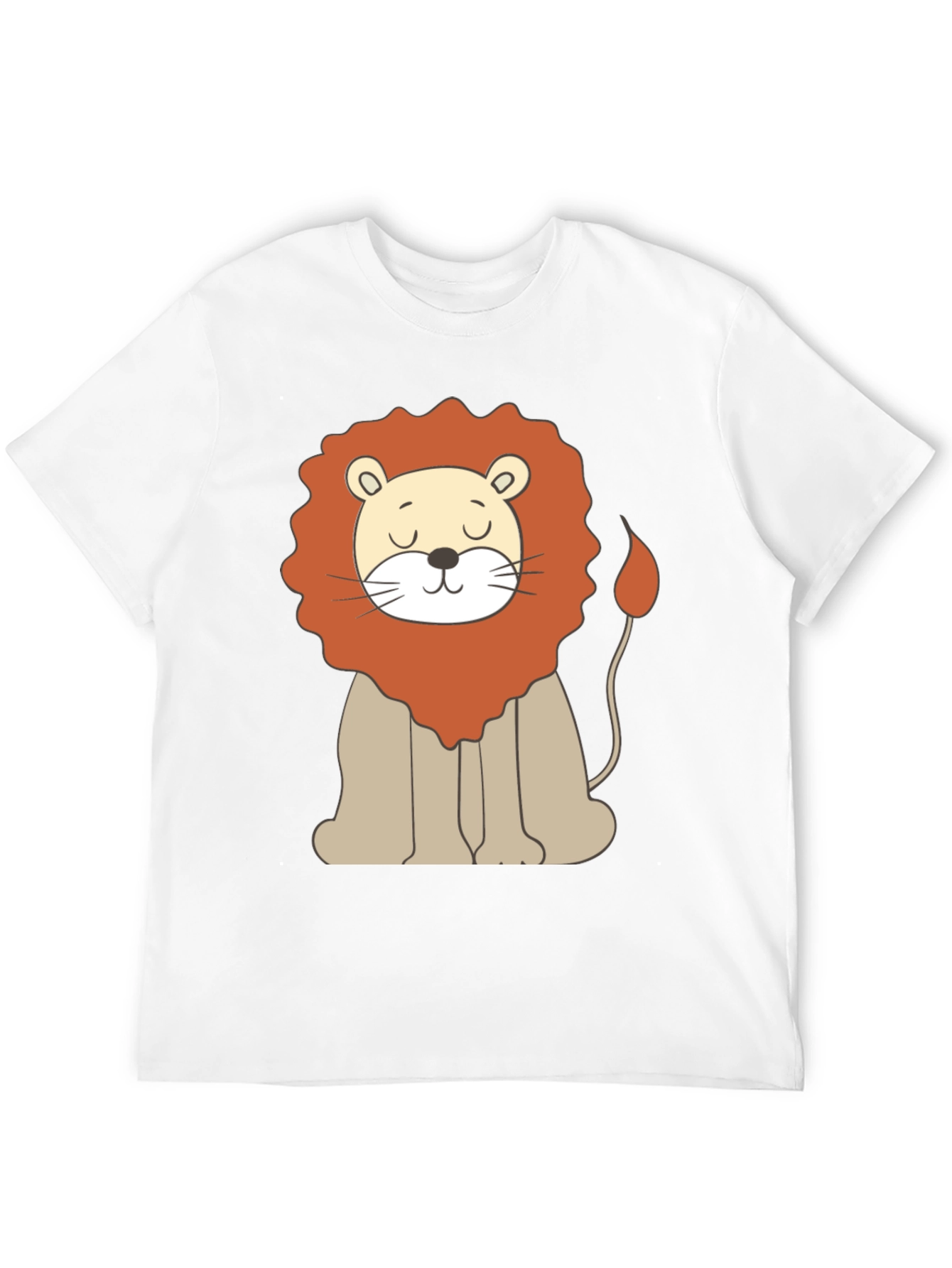 Cute Cartoon Lion Graphic Black T-Shirt
