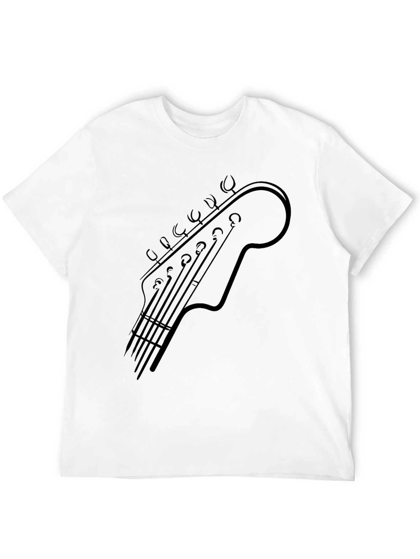 Guitar Headstock Graphic Tee - Musicians Black T-Shirt