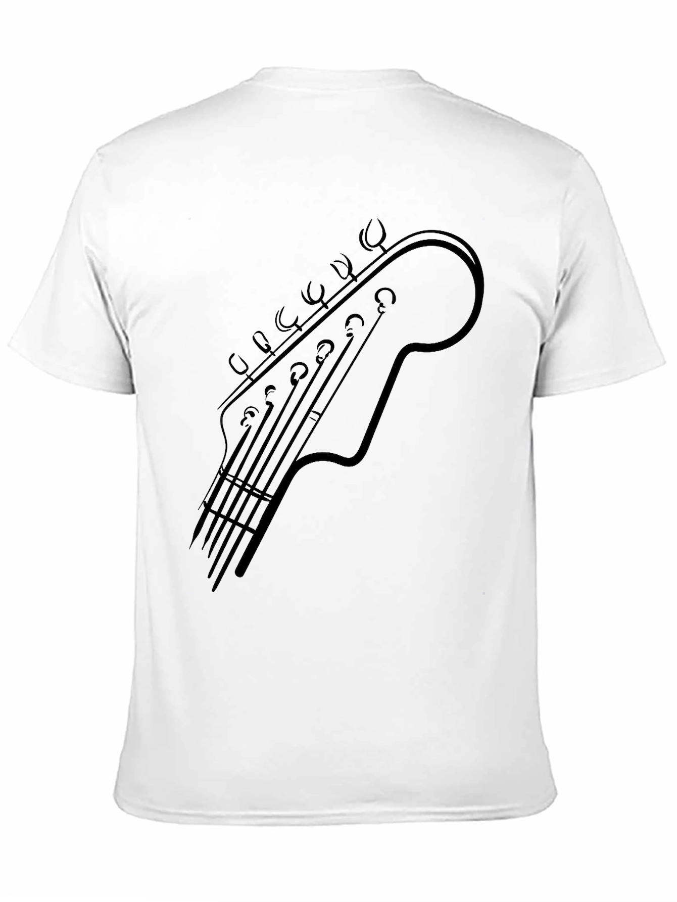 Guitar Headstock Graphic Tee - Musicians Black T-Shirt
