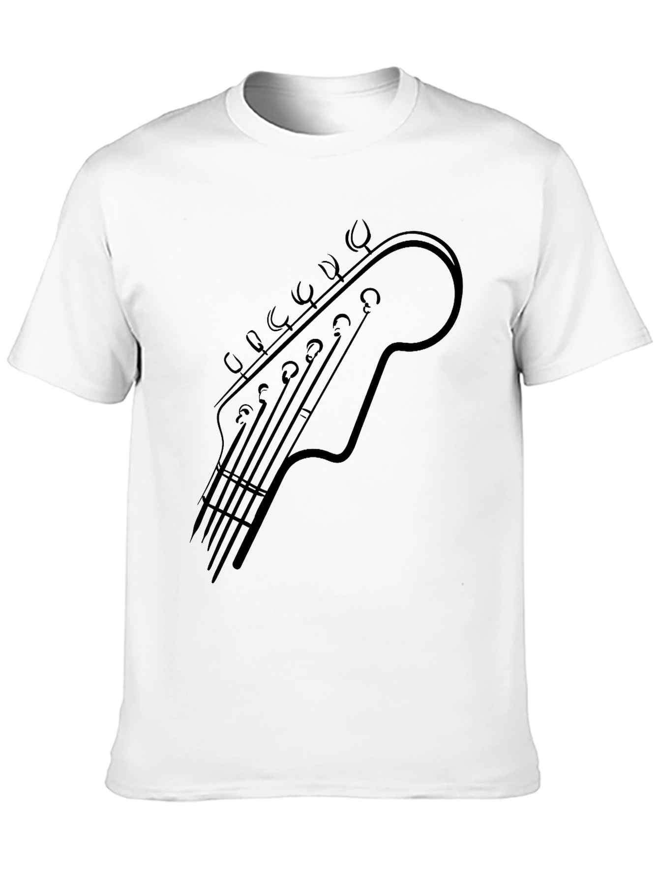 Guitar Headstock Graphic Tee - Musicians Black T-Shirt