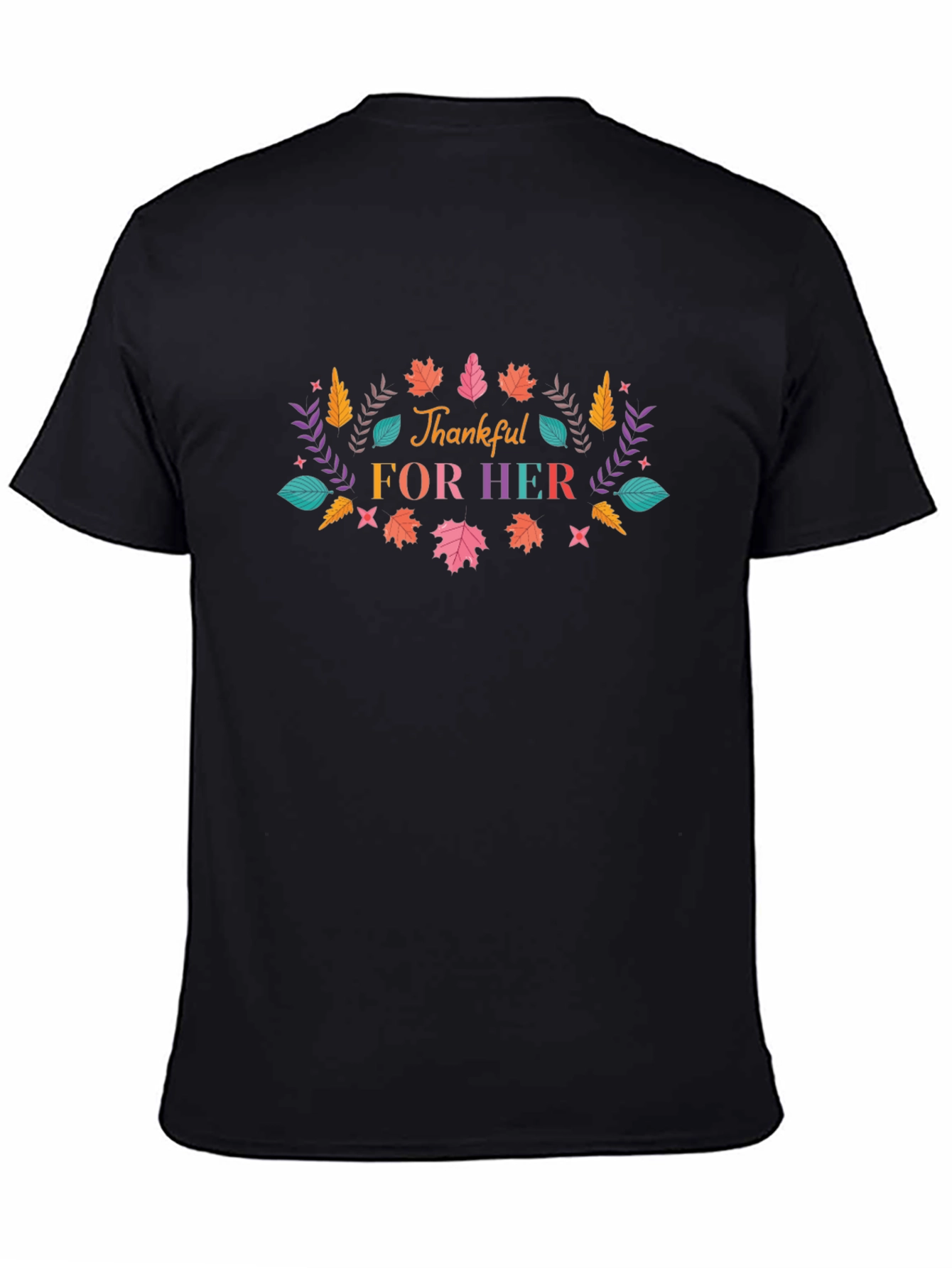 Thankful For Her T-Shirt - Black Casual Tee