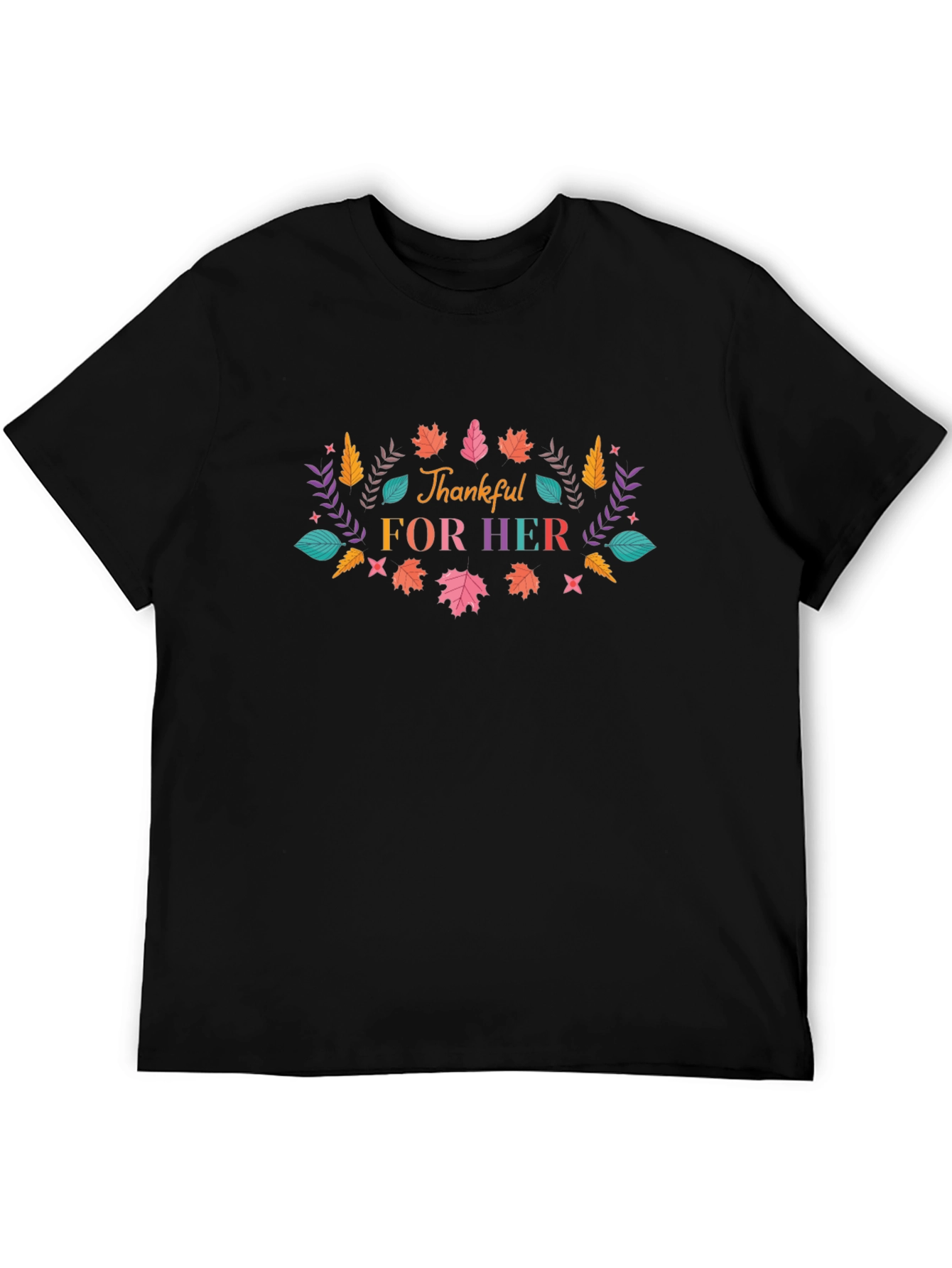 Thankful For Her T-Shirt - Black Casual Tee