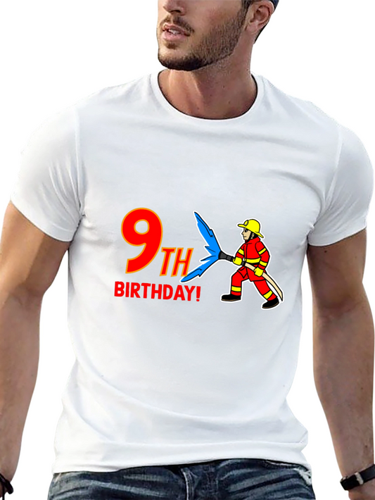 9th Birthday Firefighter T-Shirt