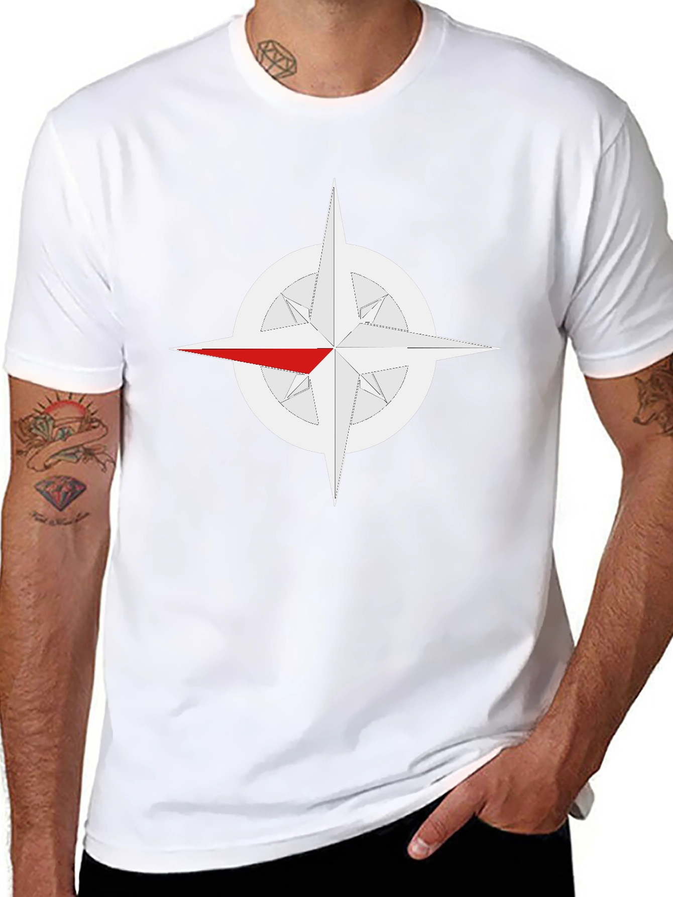 Compass Rose Graphic Tee - Classic Black