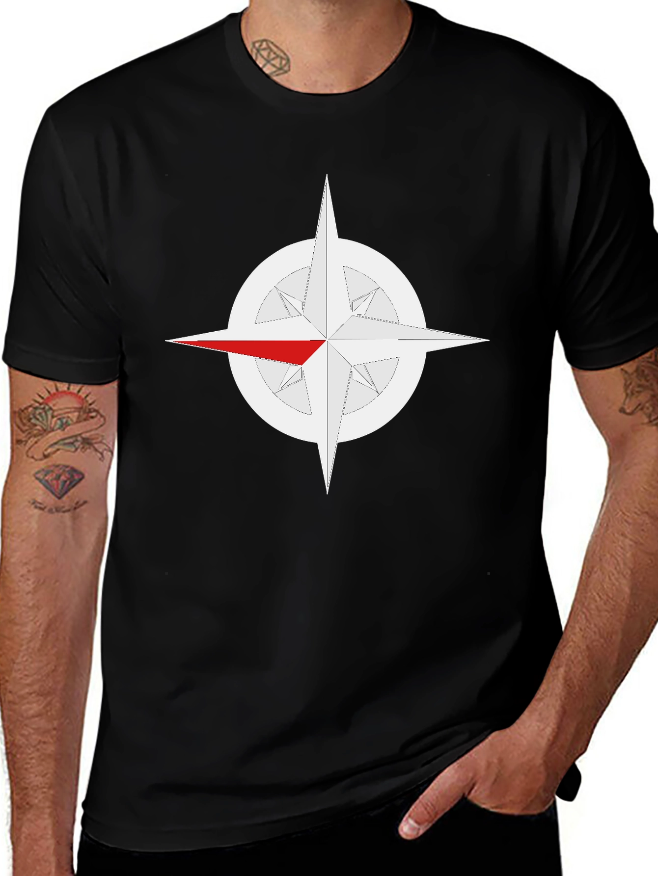 Compass Rose Graphic Tee - Classic Black