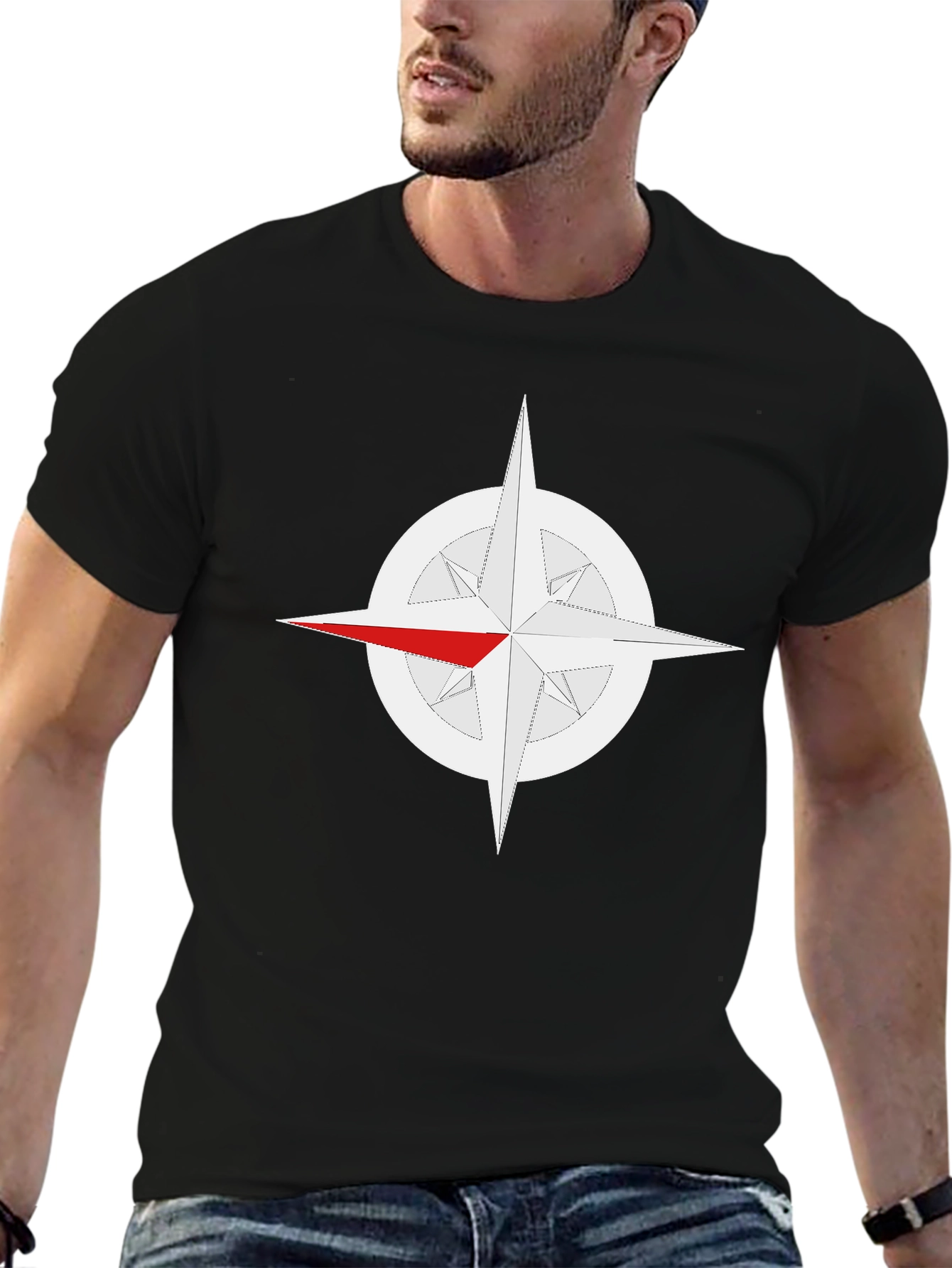Compass Rose Graphic Tee - Classic Black