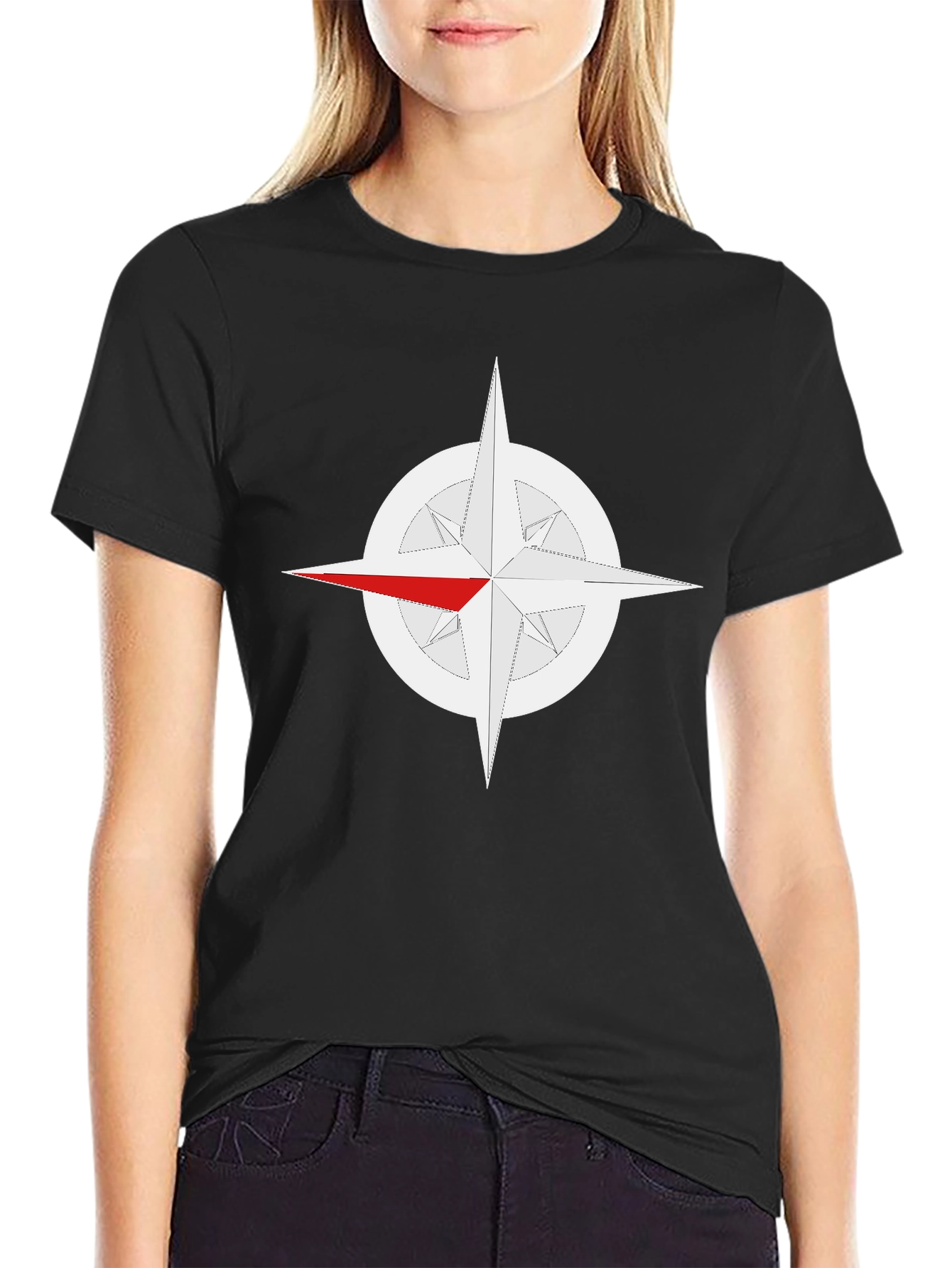 Compass Rose Graphic Tee - Classic Black