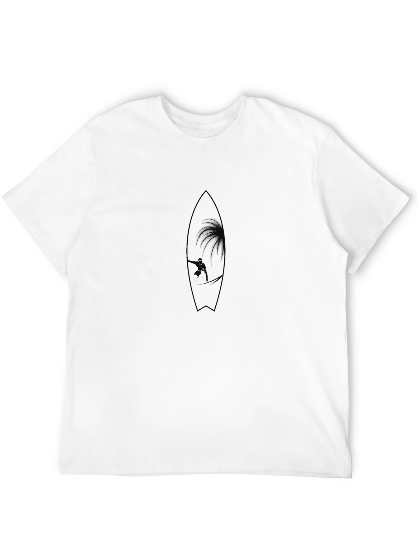 Black Surfboard Graphic Tee - Coastal Vibes