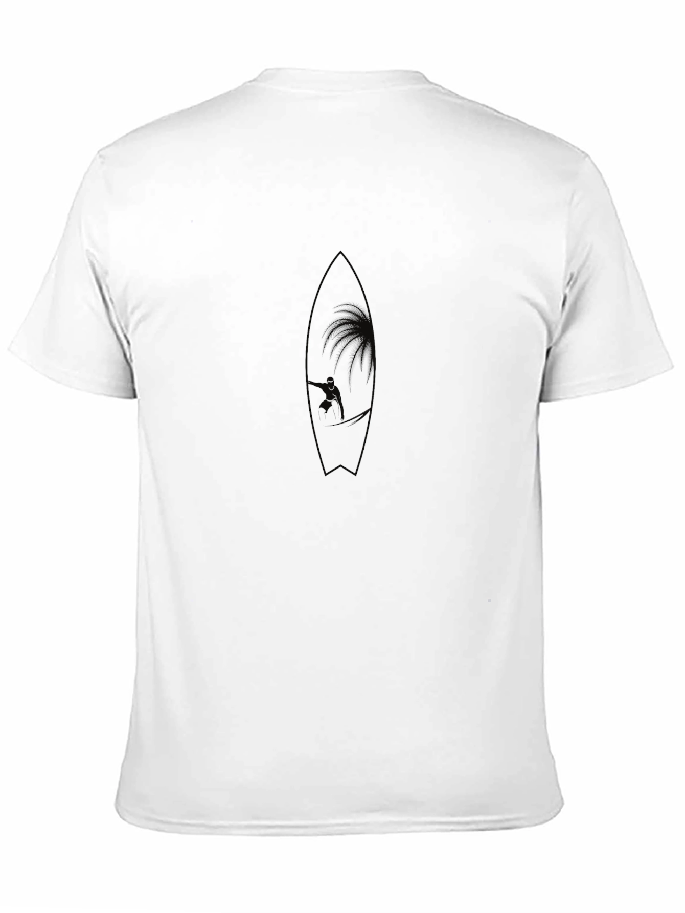 Black Surfboard Graphic Tee - Coastal Vibes