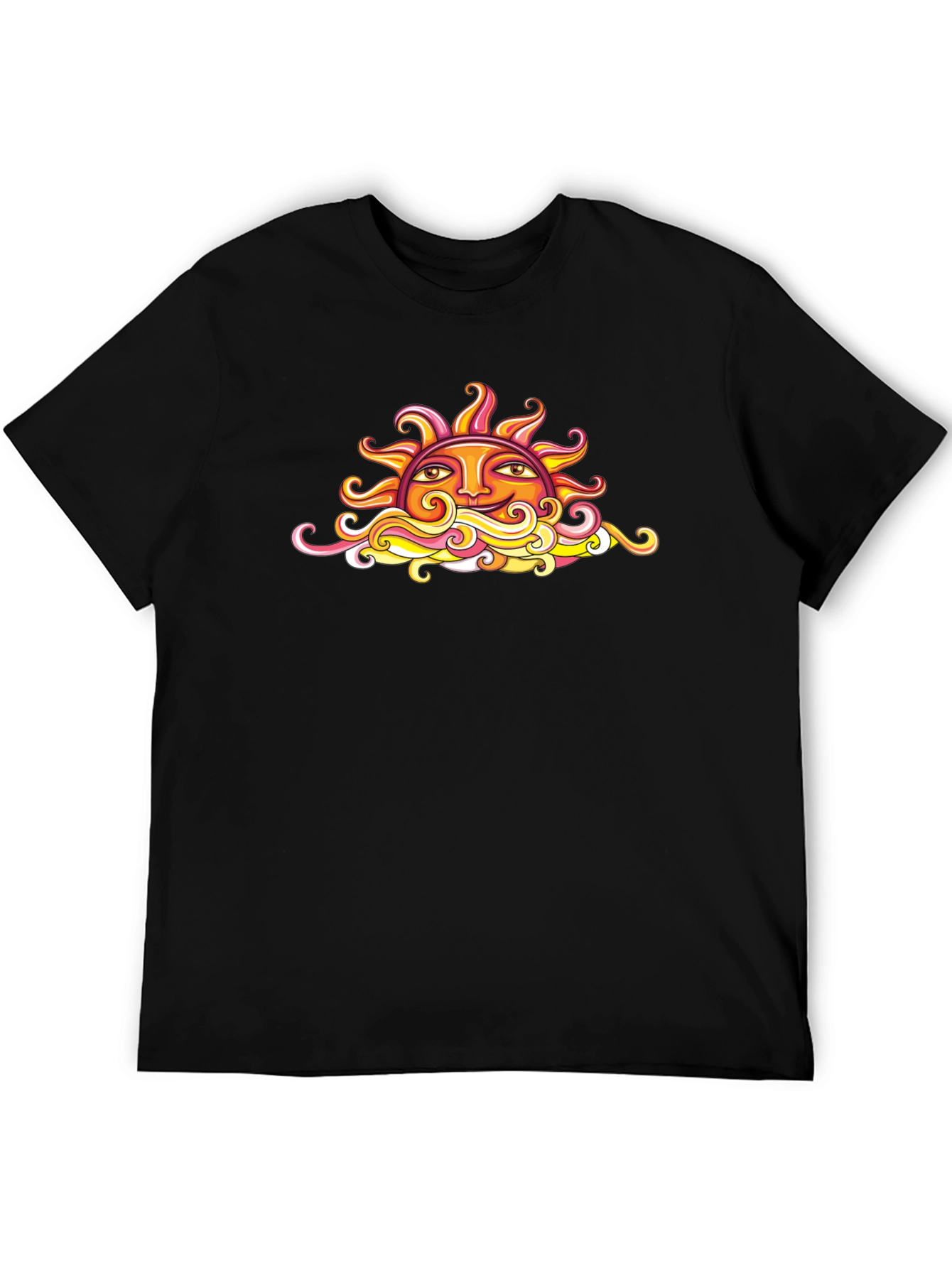 Sun Graphic Black T-Shirt - Artistic Design