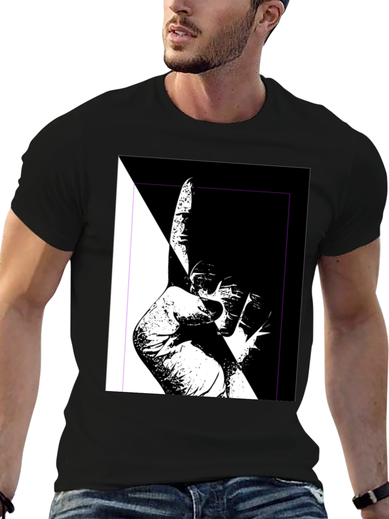 Unique Black & White Graphic Tee