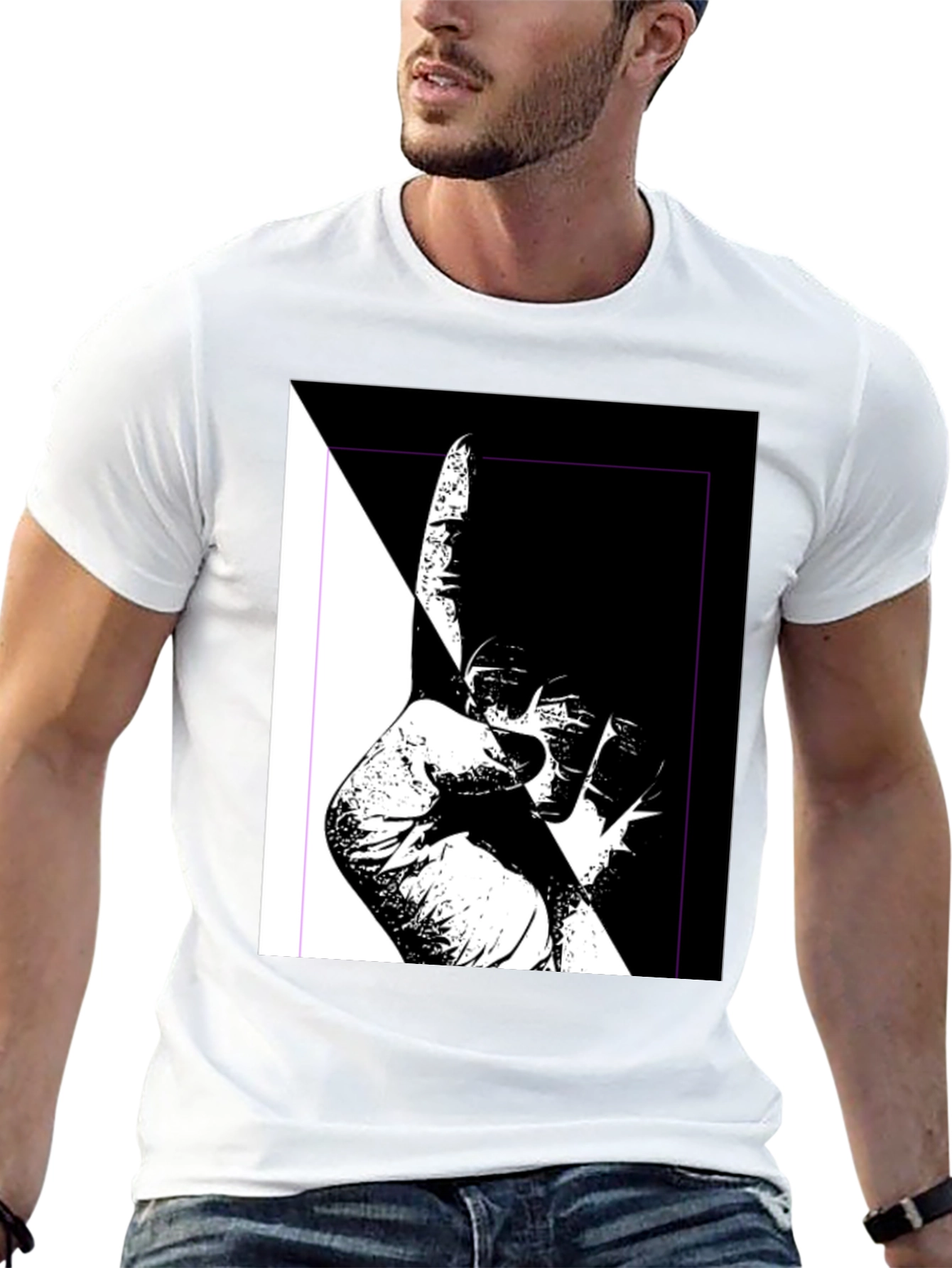 Unique Black & White Graphic Tee