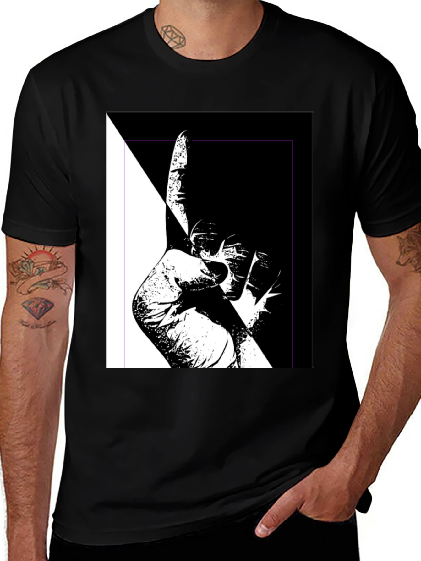 Unique Black & White Graphic Tee