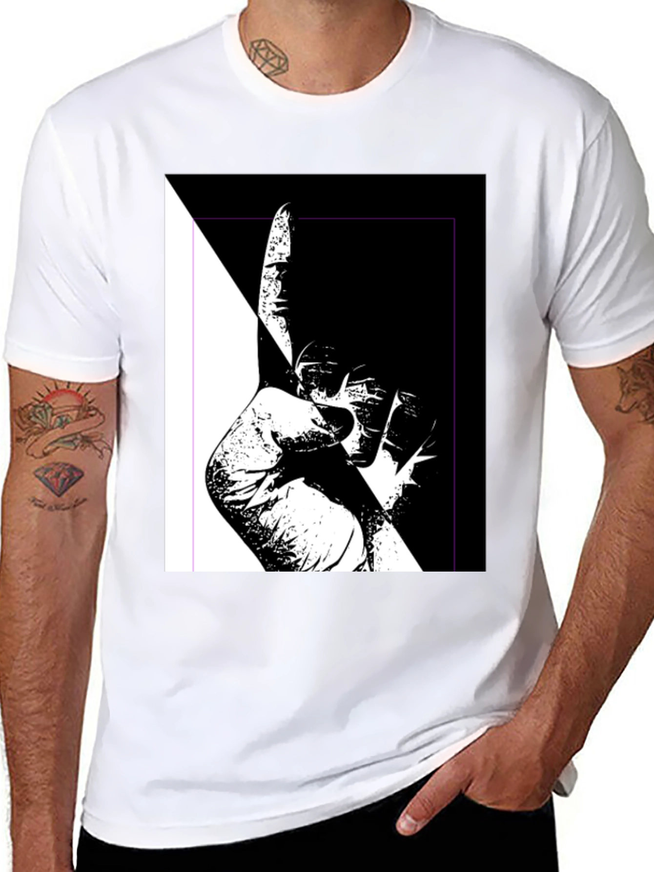 Unique Black & White Graphic Tee
