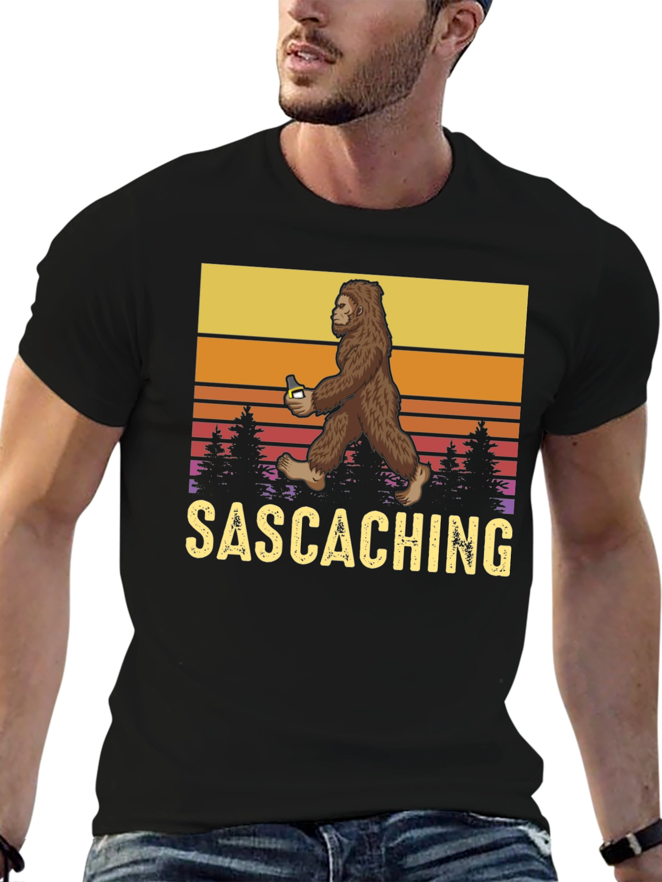 Sasquatch Drinking Beer T-Shirt