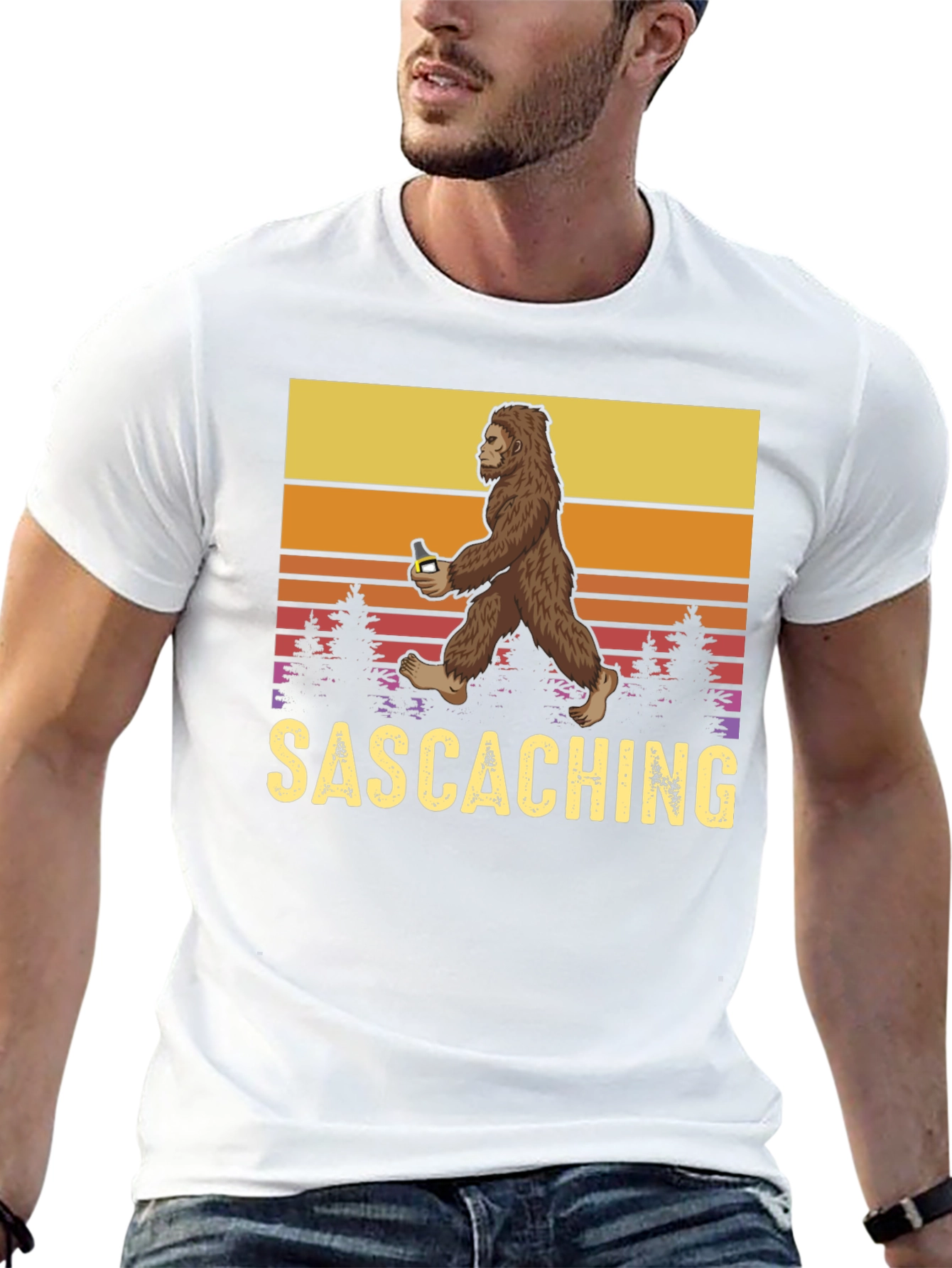 Sasquatch Drinking Beer T-Shirt
