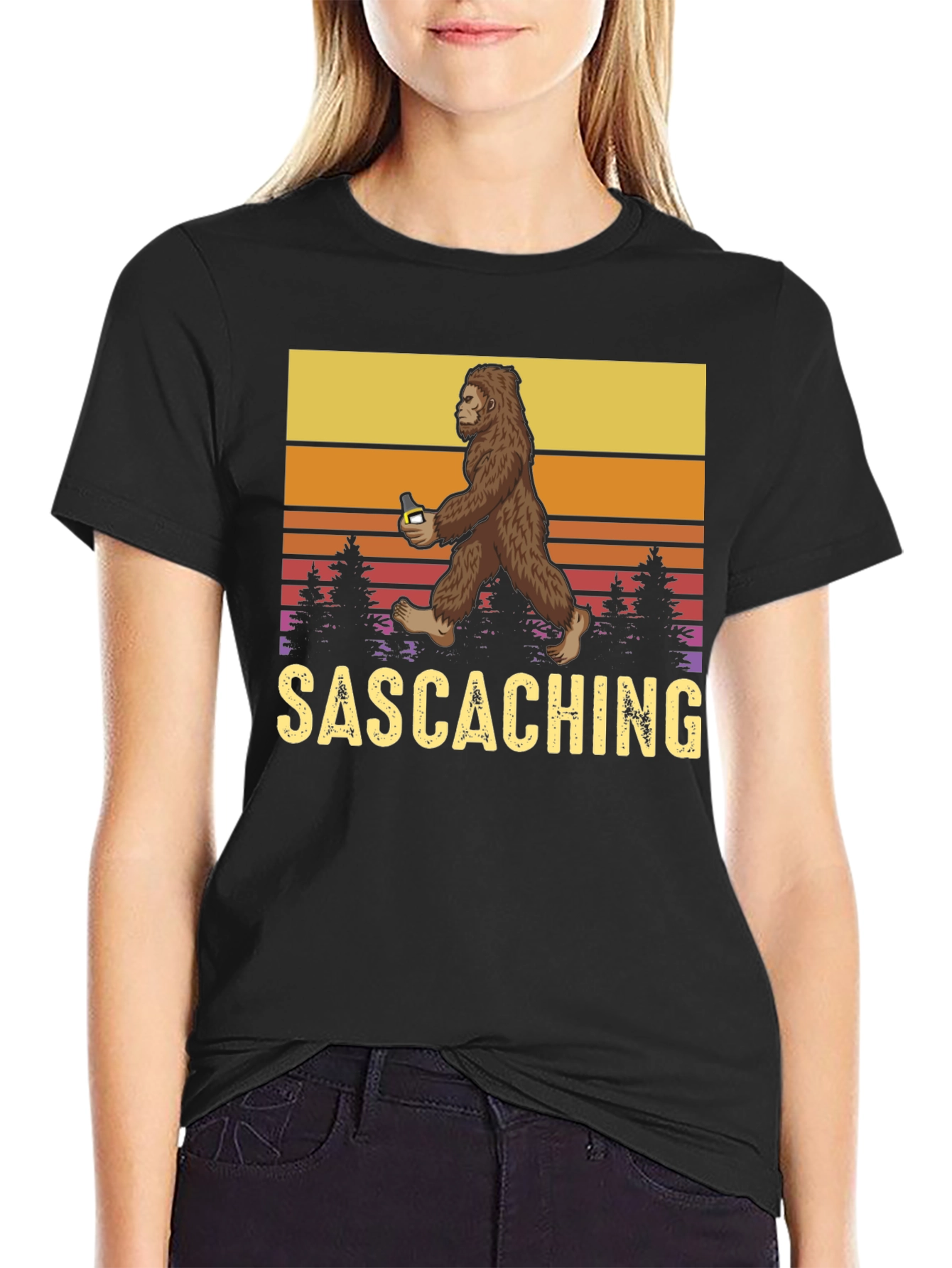 Sasquatch Drinking Beer T-Shirt