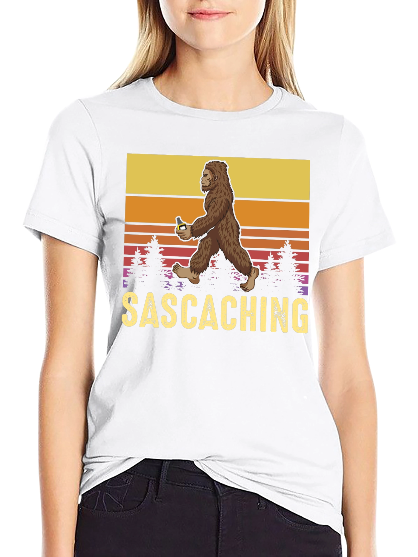 Sasquatch Drinking Beer T-Shirt